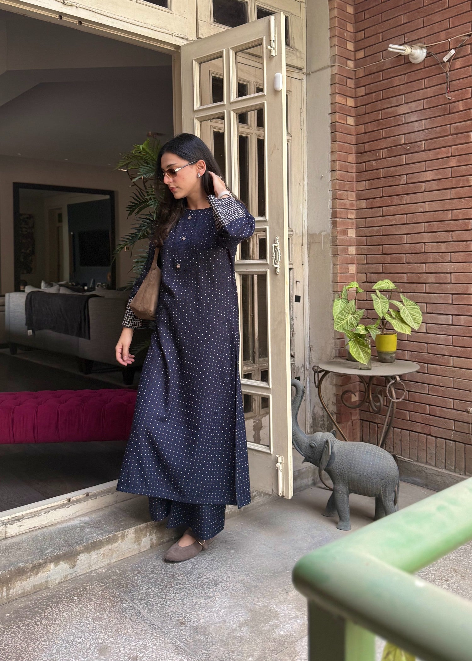 cotton Co Ord Sets in Navy blue