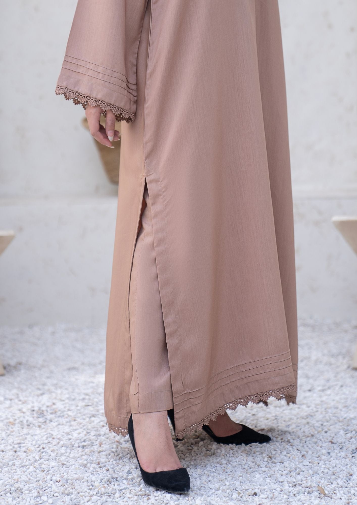 viscose raw silk Kurta Set in Camel brown