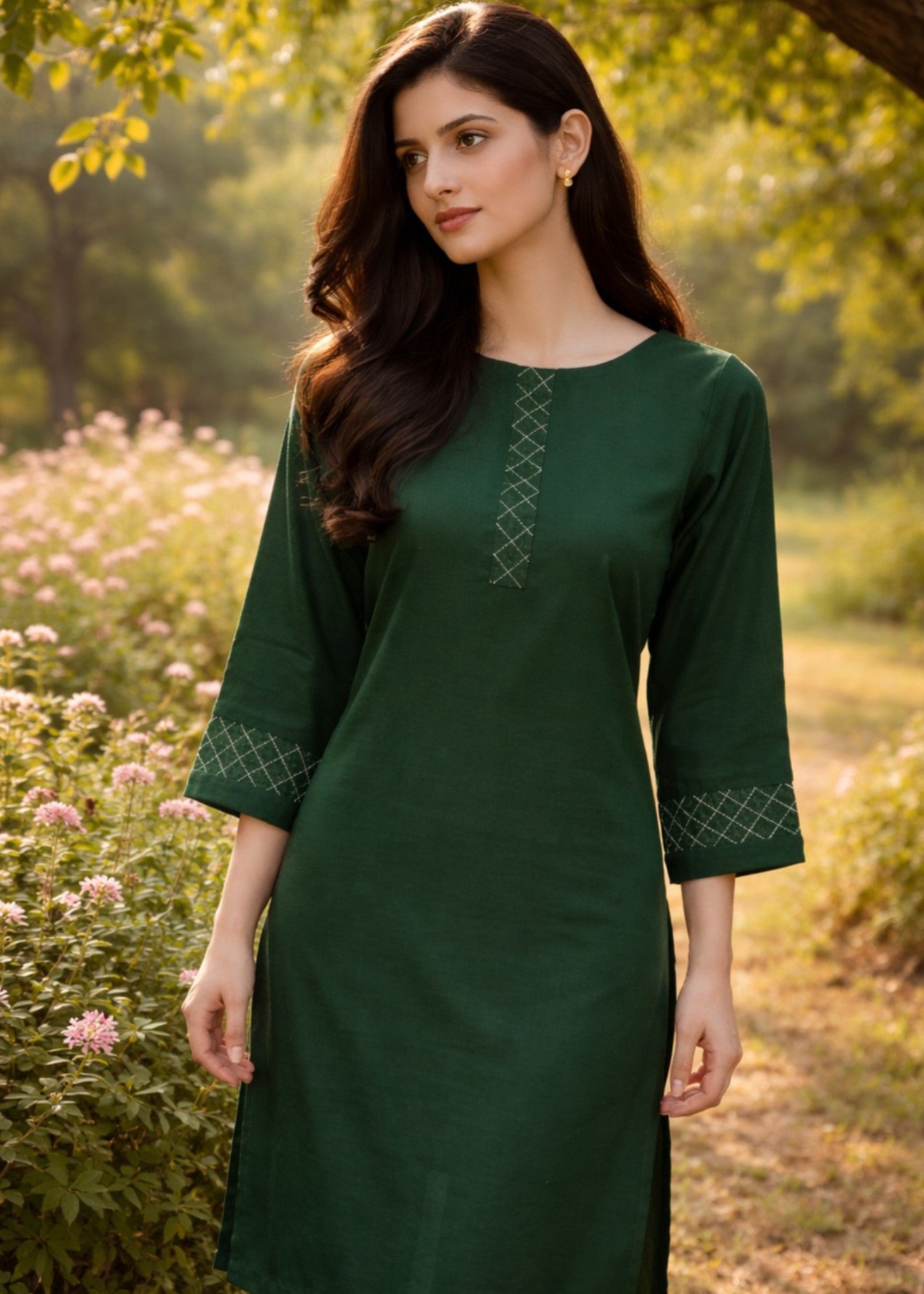 georgette Kurta Set in Green