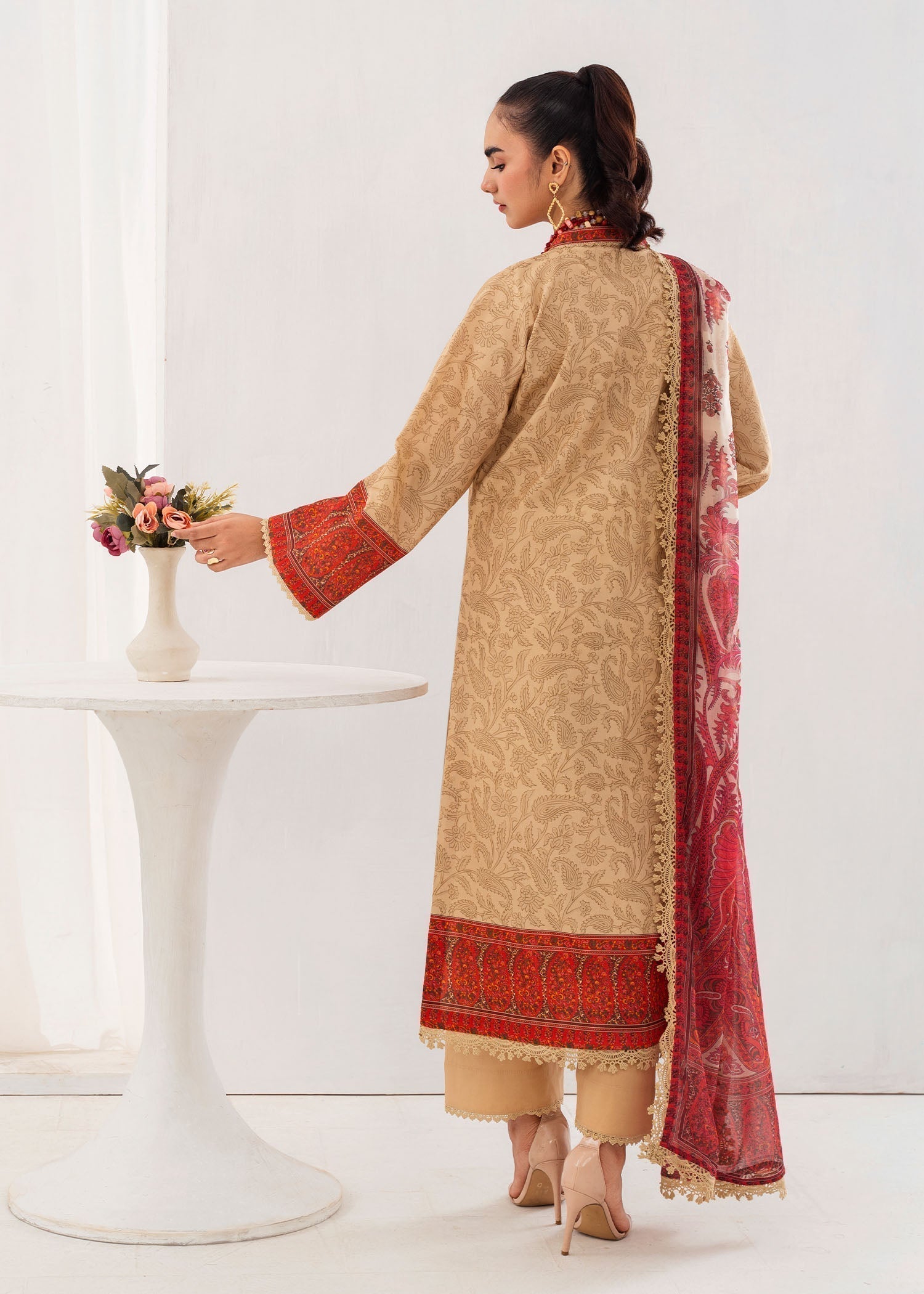 lawn Kurta Set in Wheat