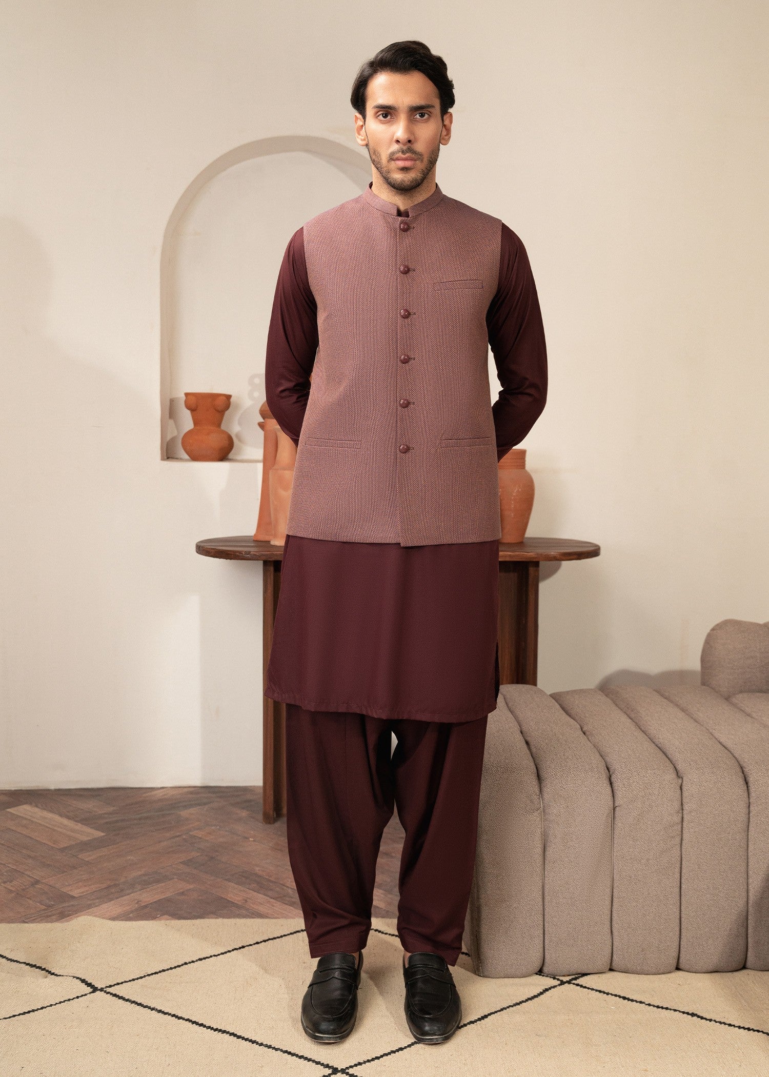 suiting Waistcoat in Pink