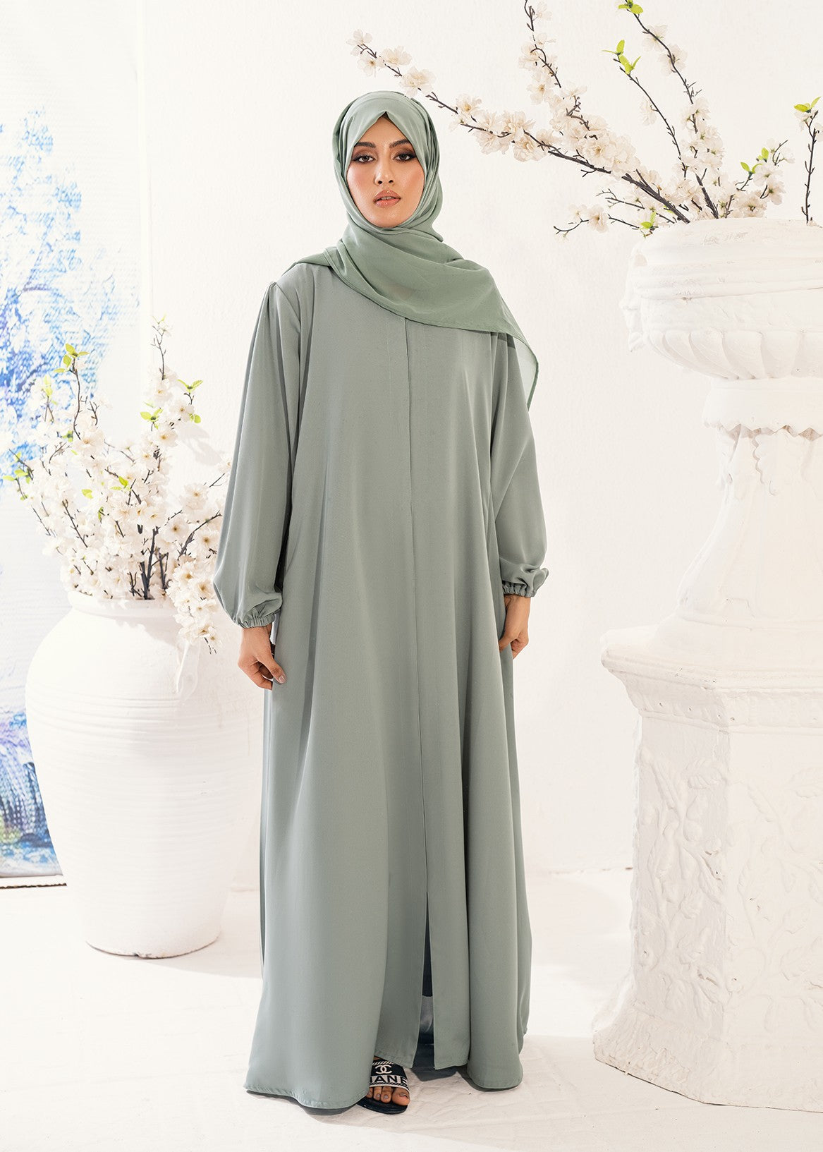 nidha Abaya in Green