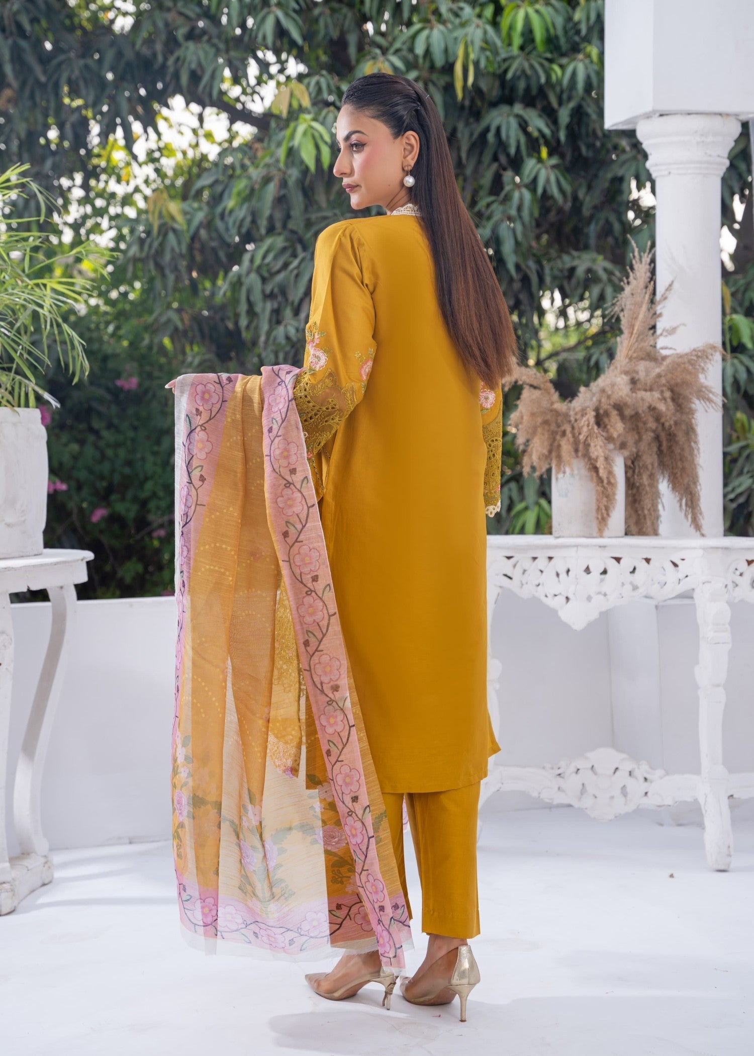 cotton Kurta Set in Mustard