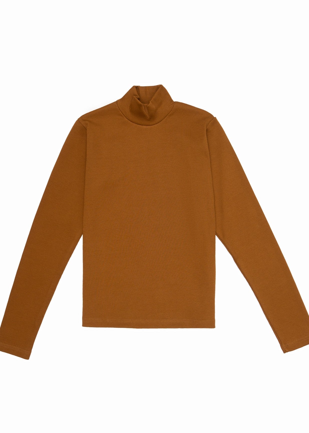cotton viscose Turtle Neck in Camel brown