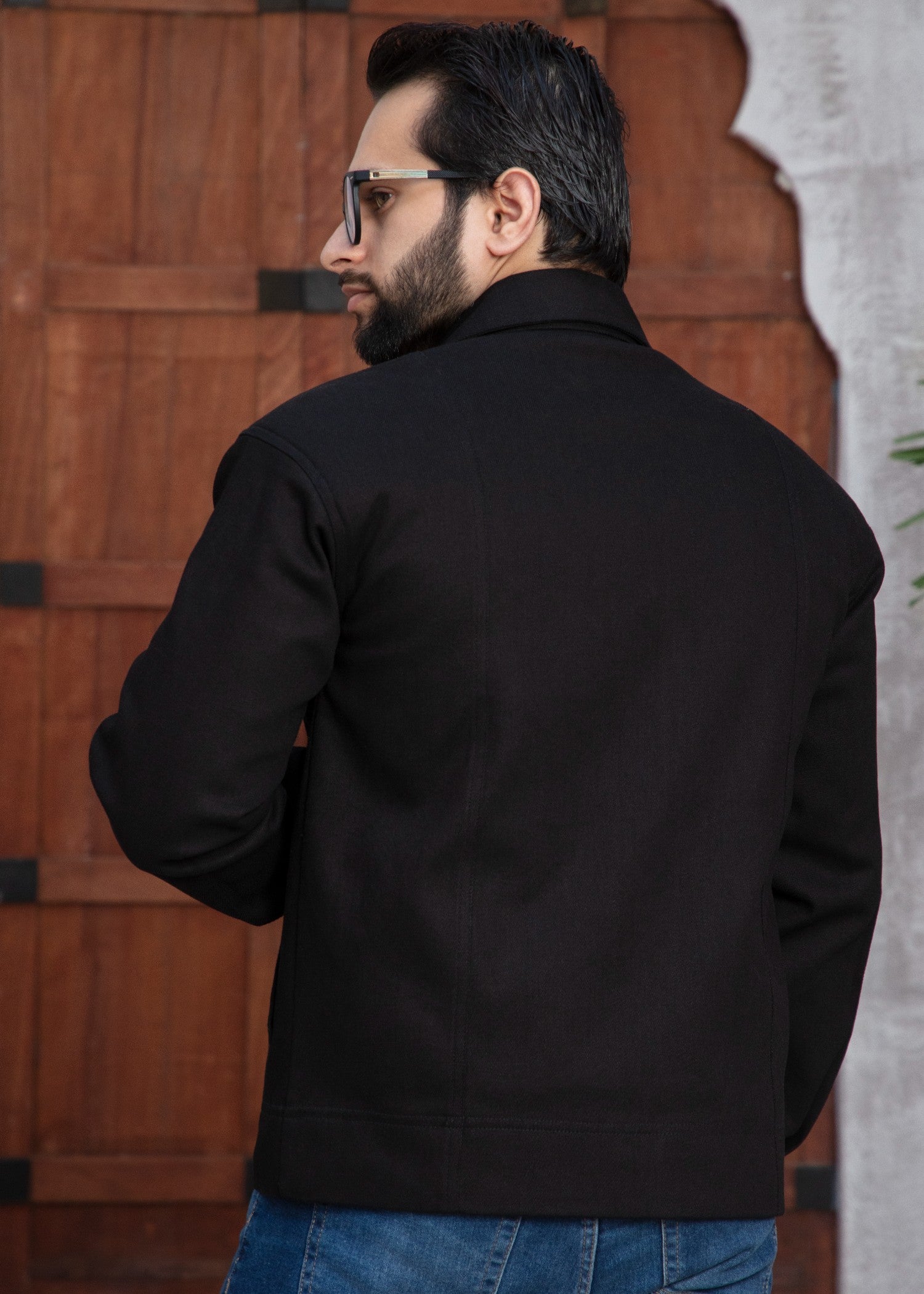 twill cambric Jacket in Black
