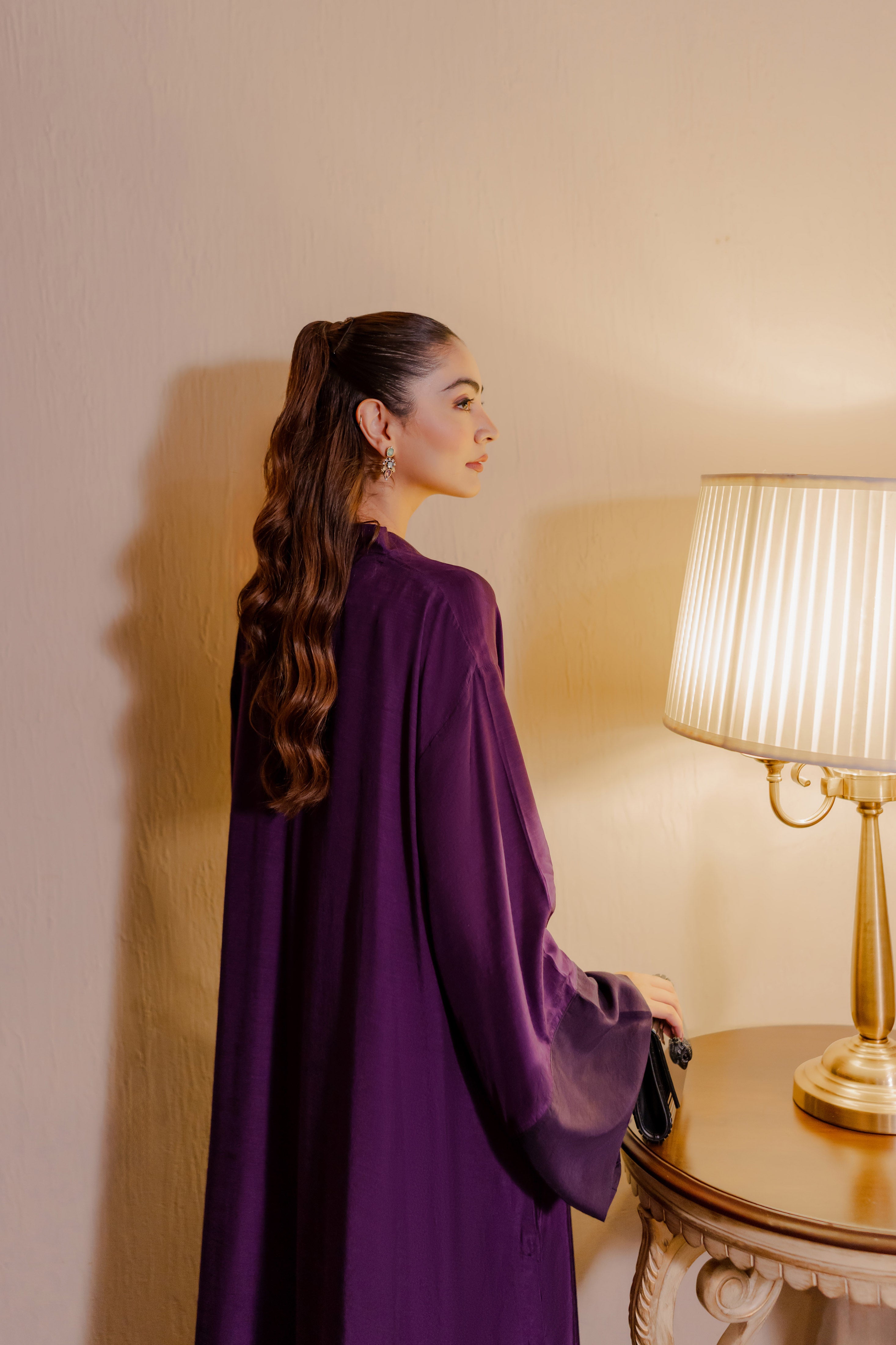 silk Kaftan in Purple heart