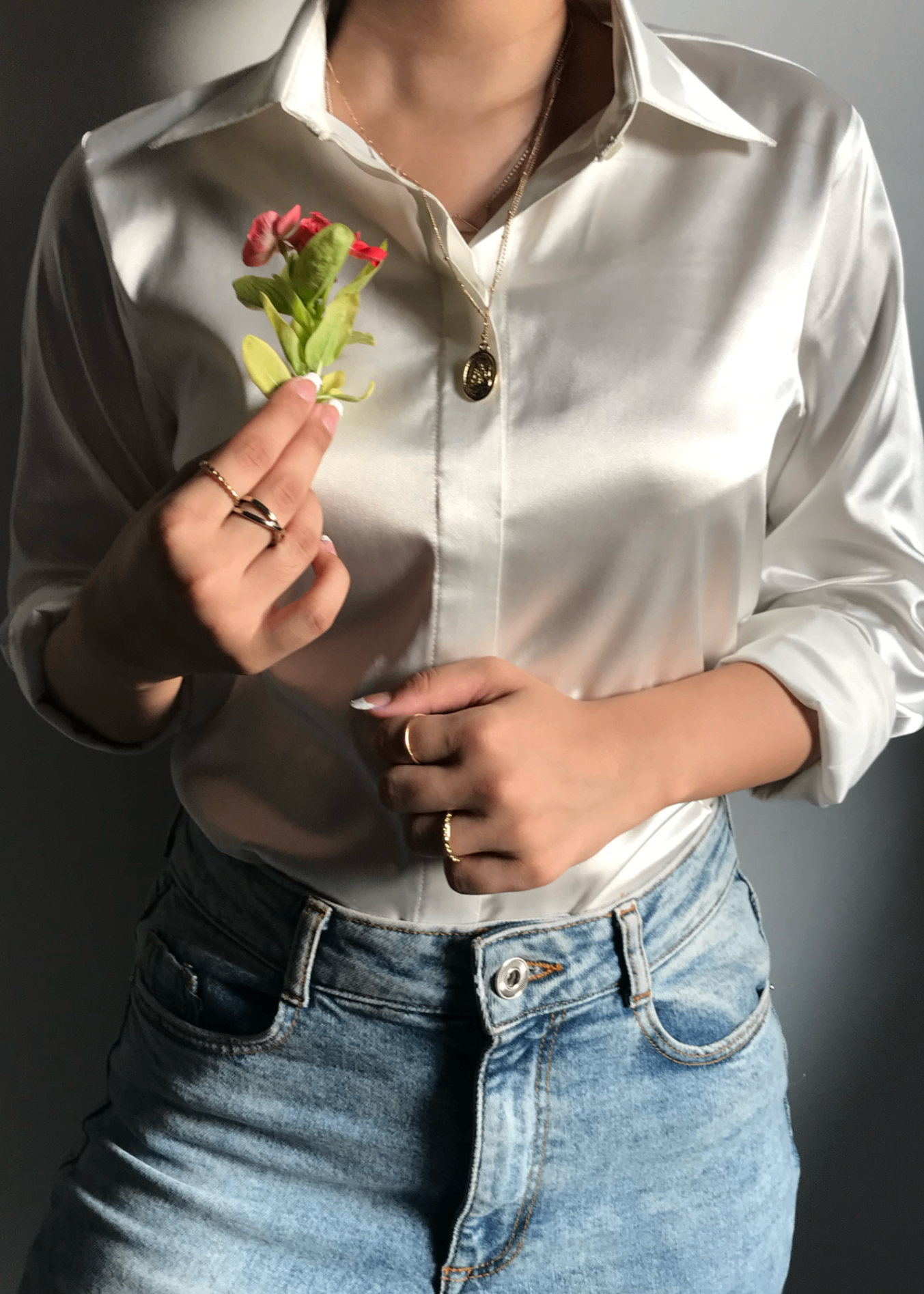silk Formal Shirt in Ivory