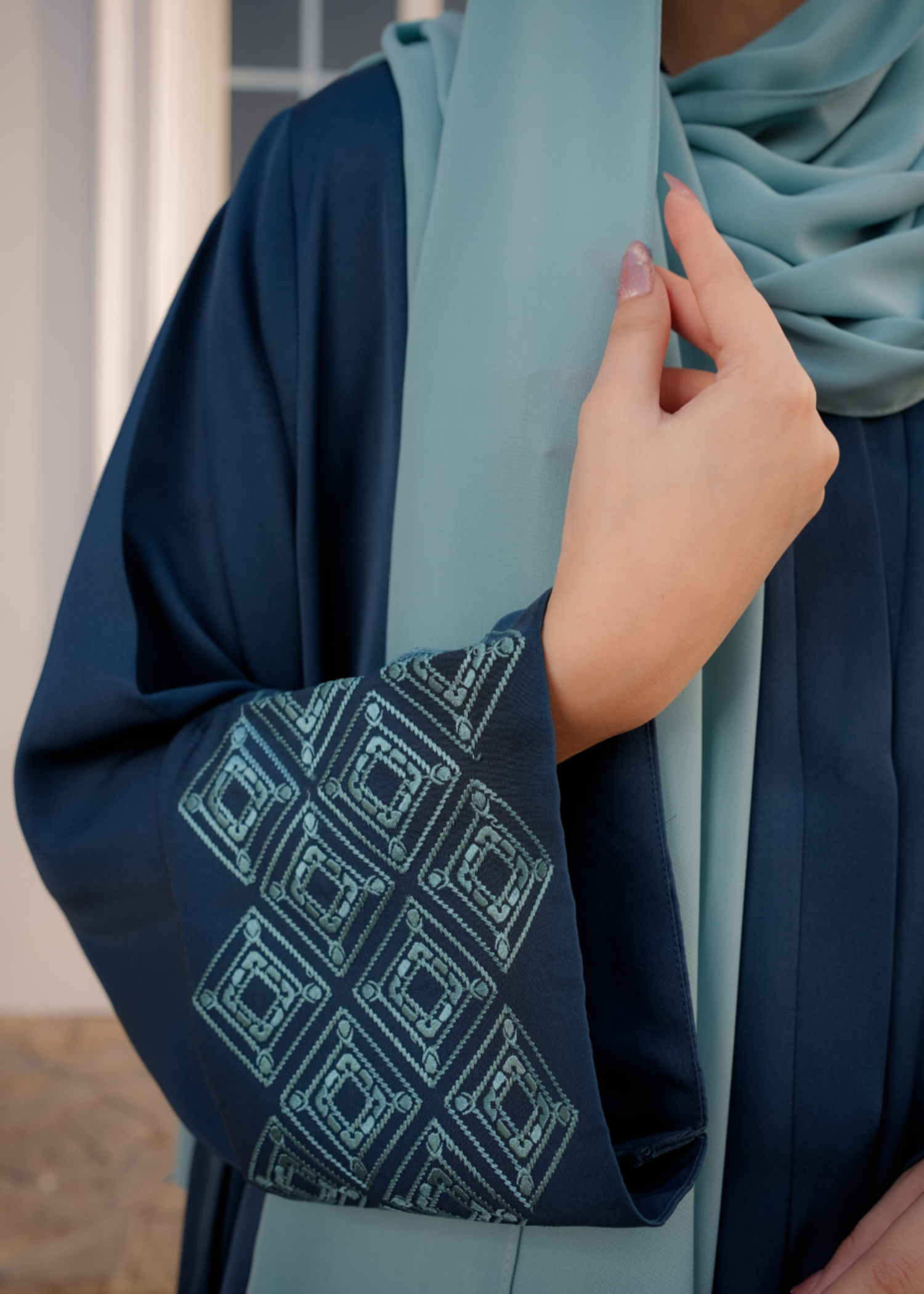 nidha Abaya in Emerald green