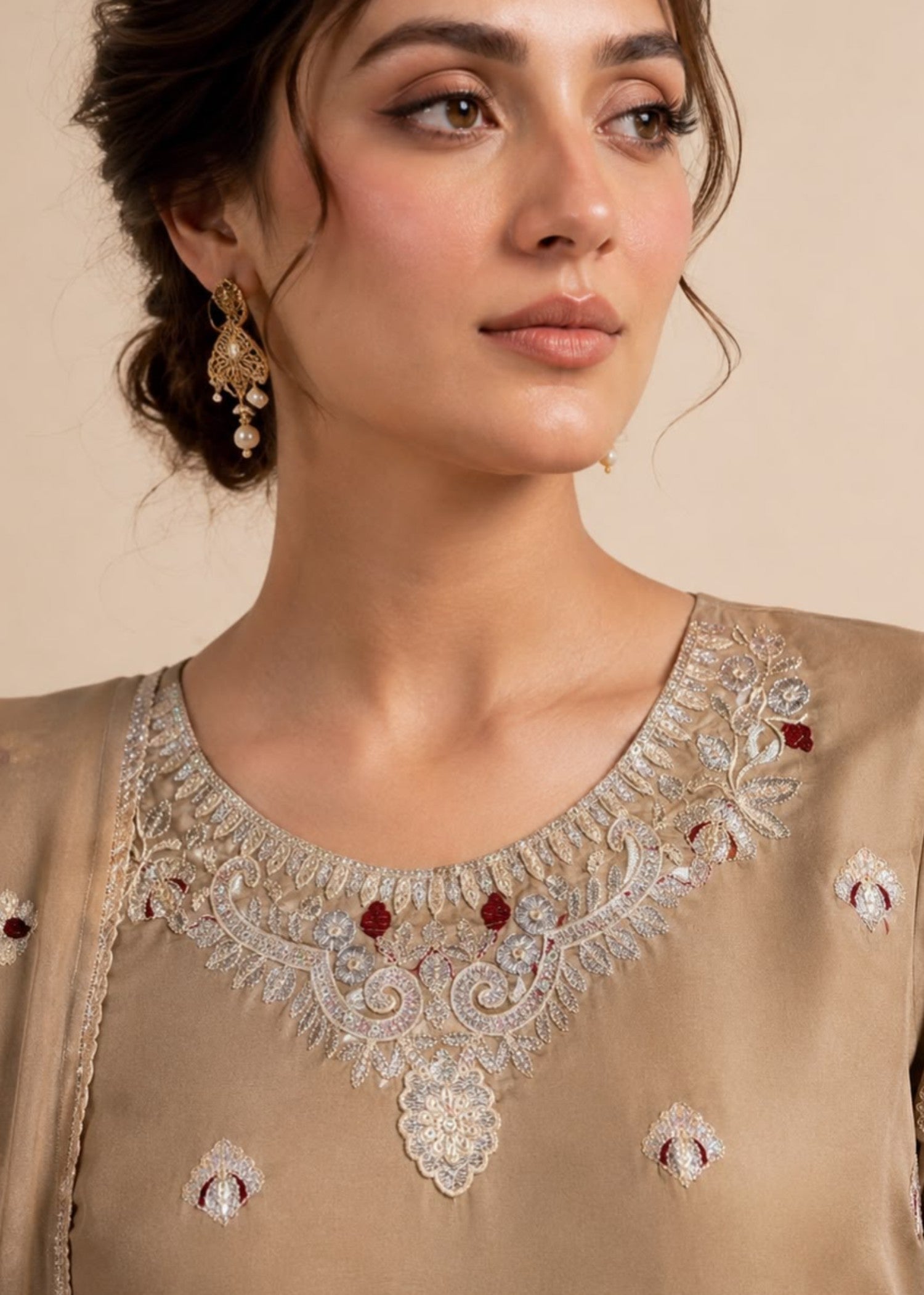 silk Sharara in Goldenrod