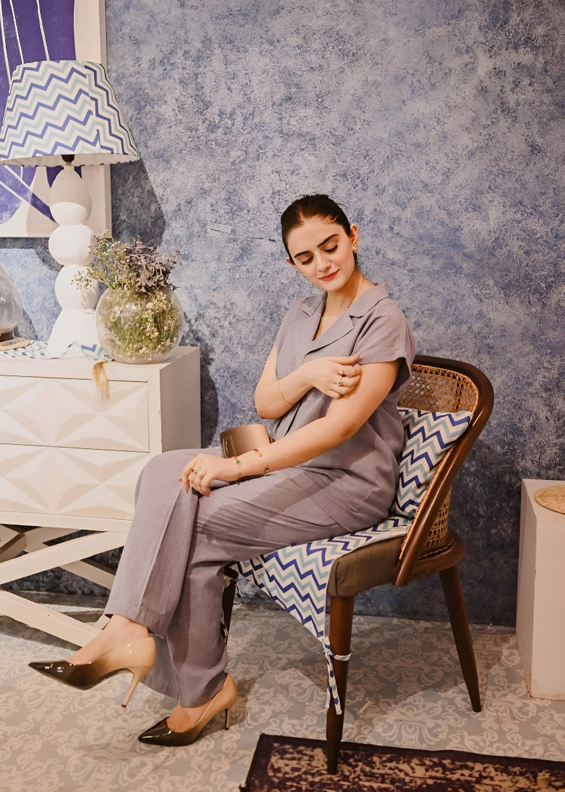 denim Co Ord Sets in Cool grey
