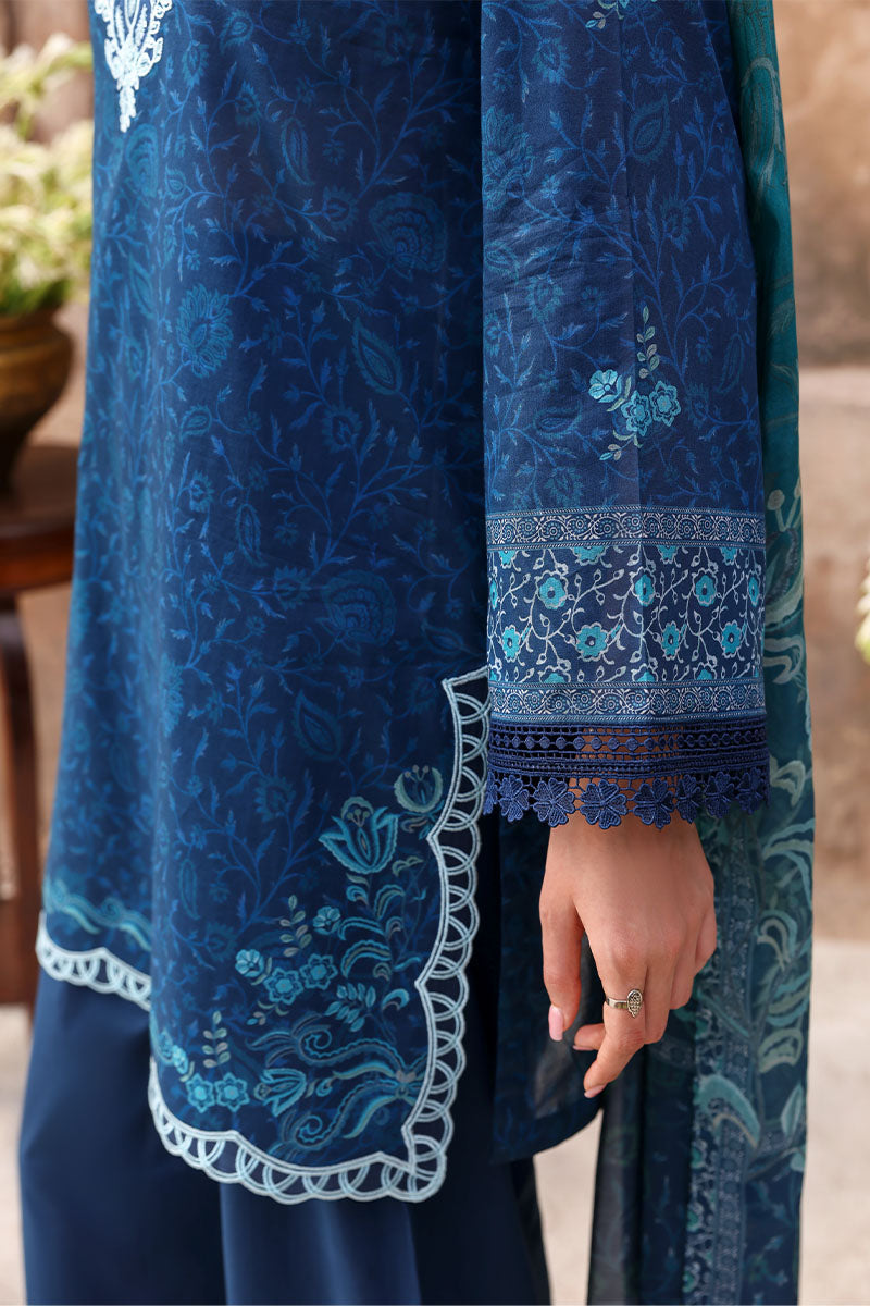 Festive – Prussian Waves - Printed Lawn