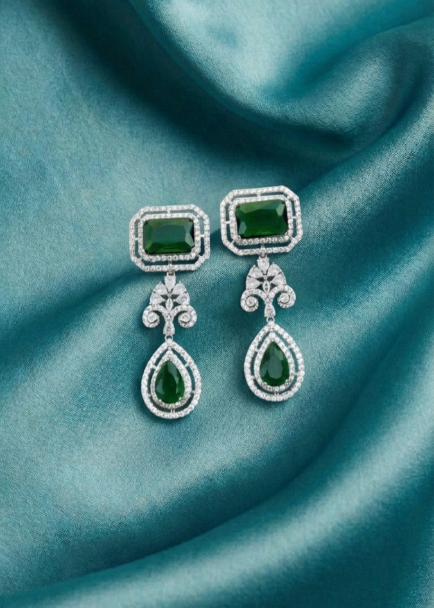Earrings in Green Color by - Trendy Women Earrings HDW6317