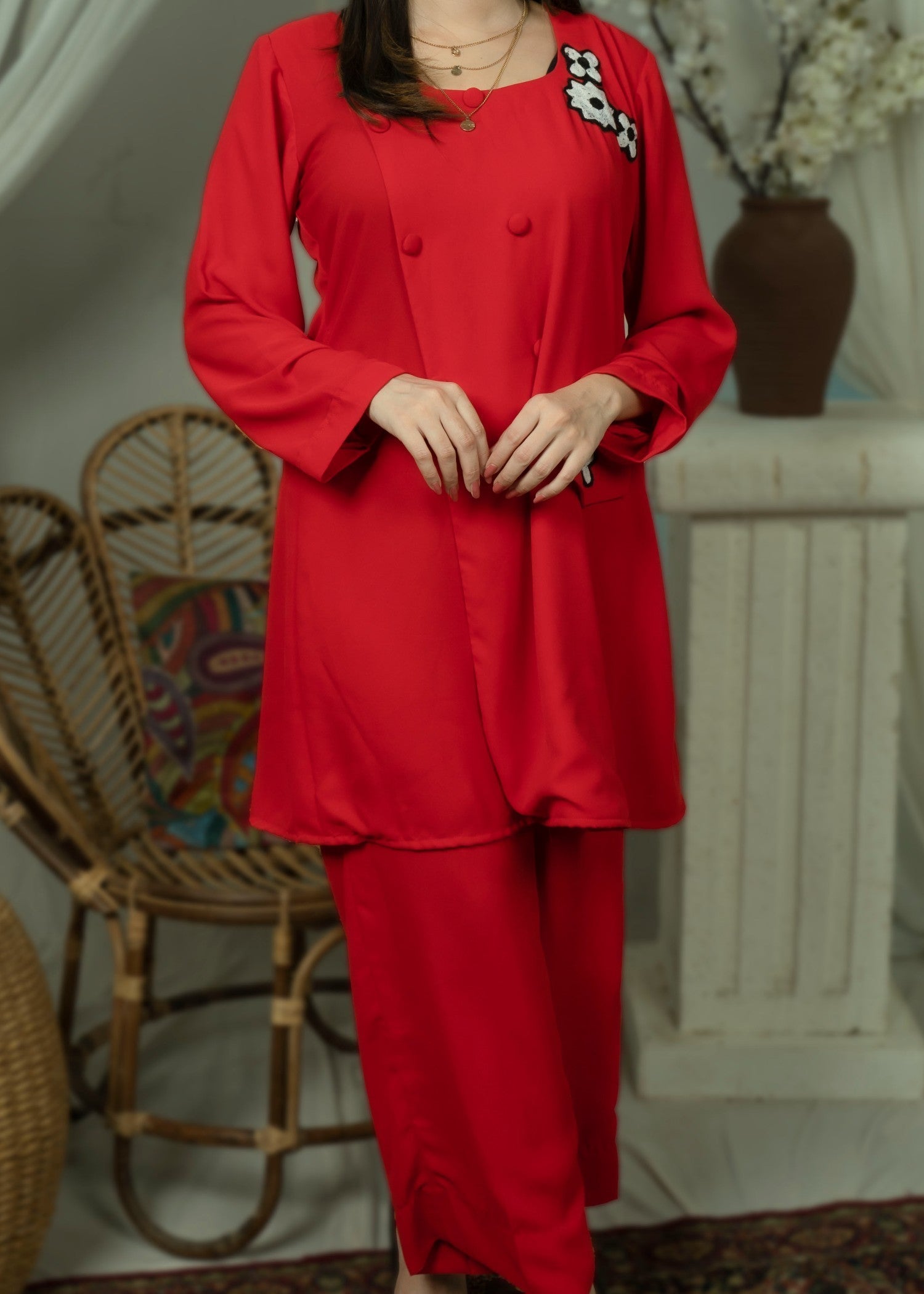 georgette Co ord Sets in Blood red