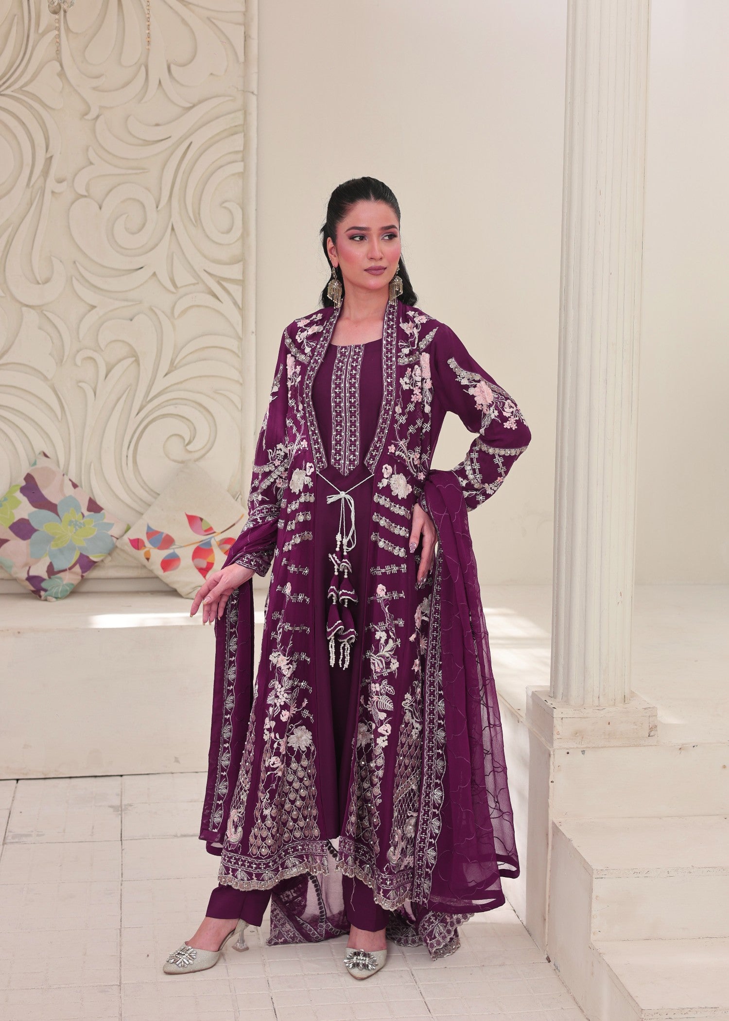 silk Gown in Magenta haze