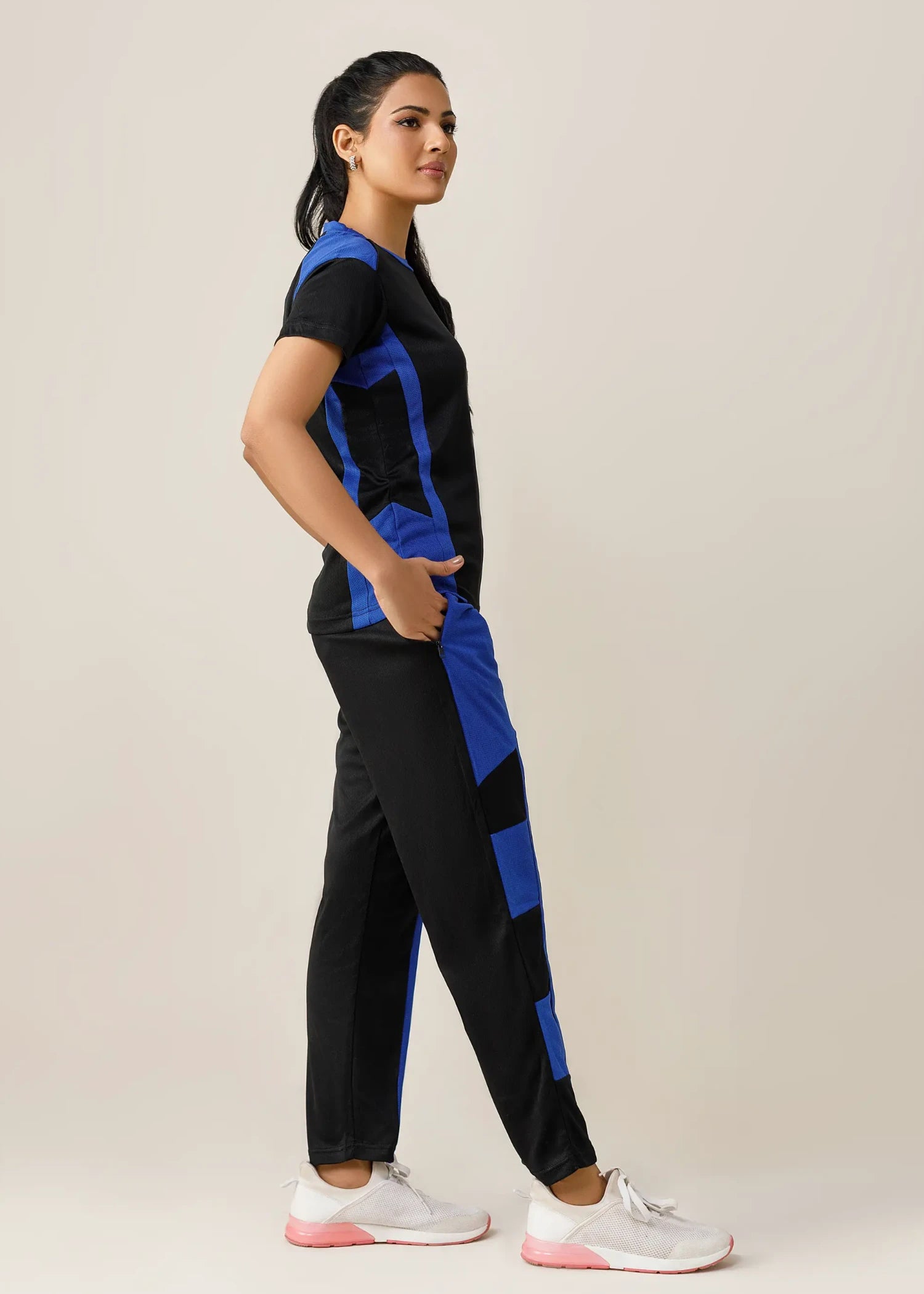 pearl mesh net Tracksuit in Royal blue