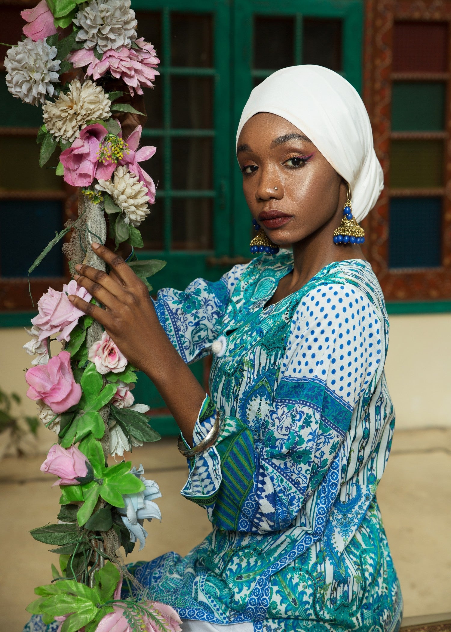 lawn Kurti in Sky blue