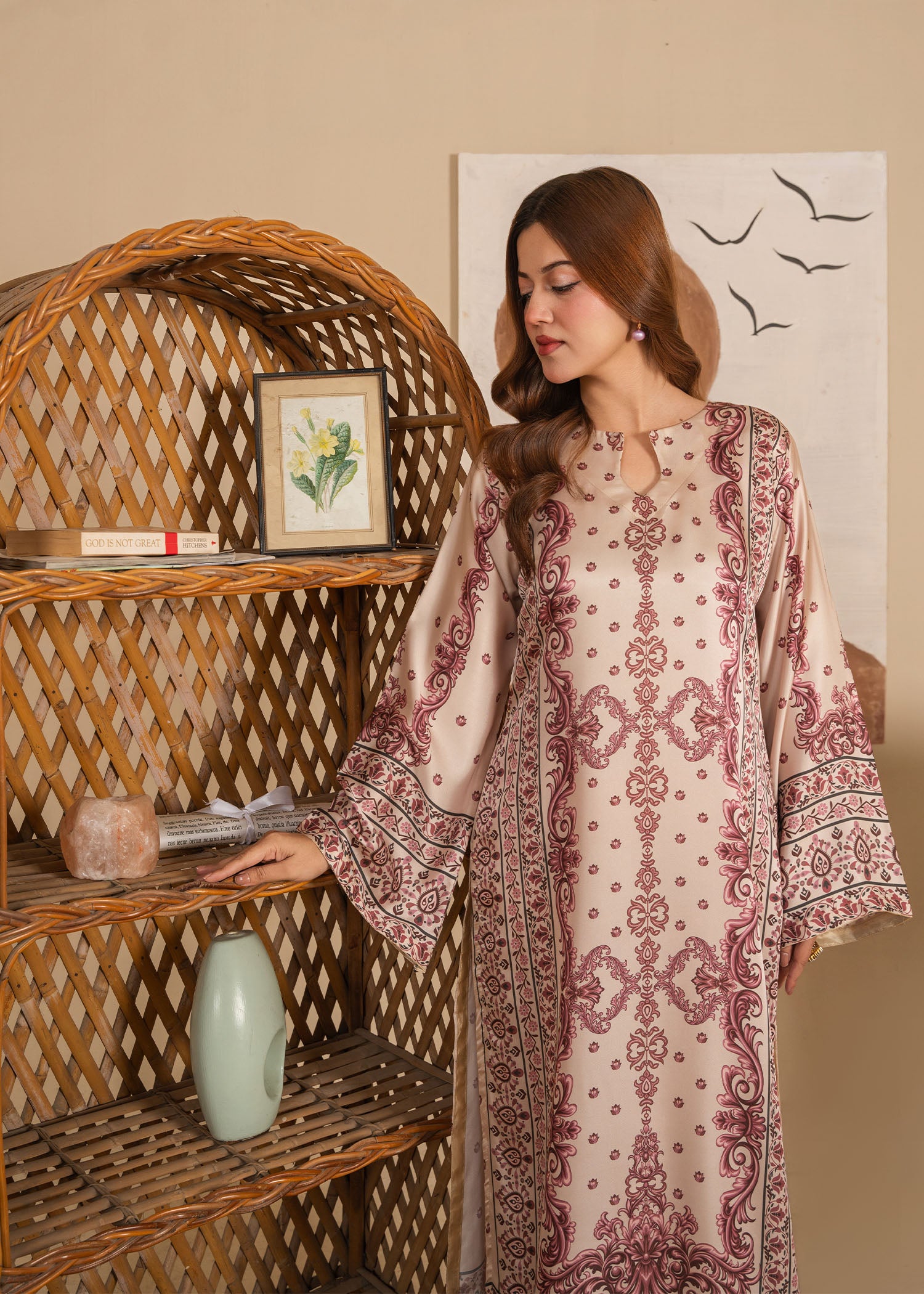 silk Kurti in Beige