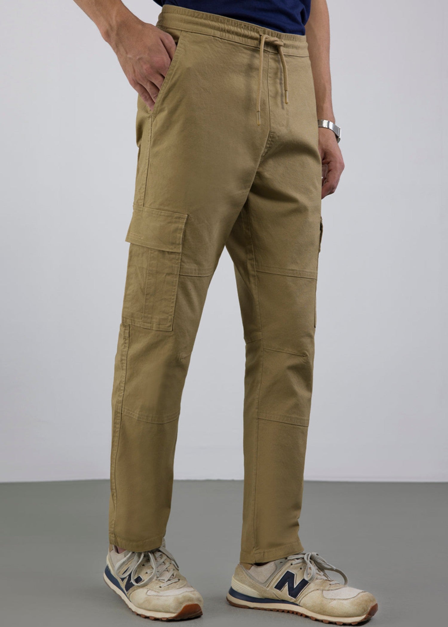 cotton Trousers in Khaki brown