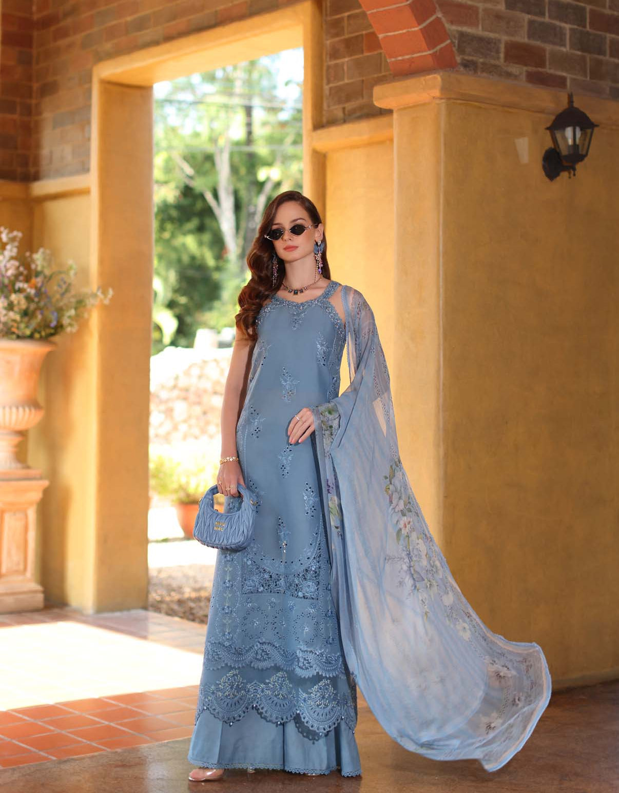 Luxury Eid Schiffli Laserkari Lawn – D3 - A - Mirelle