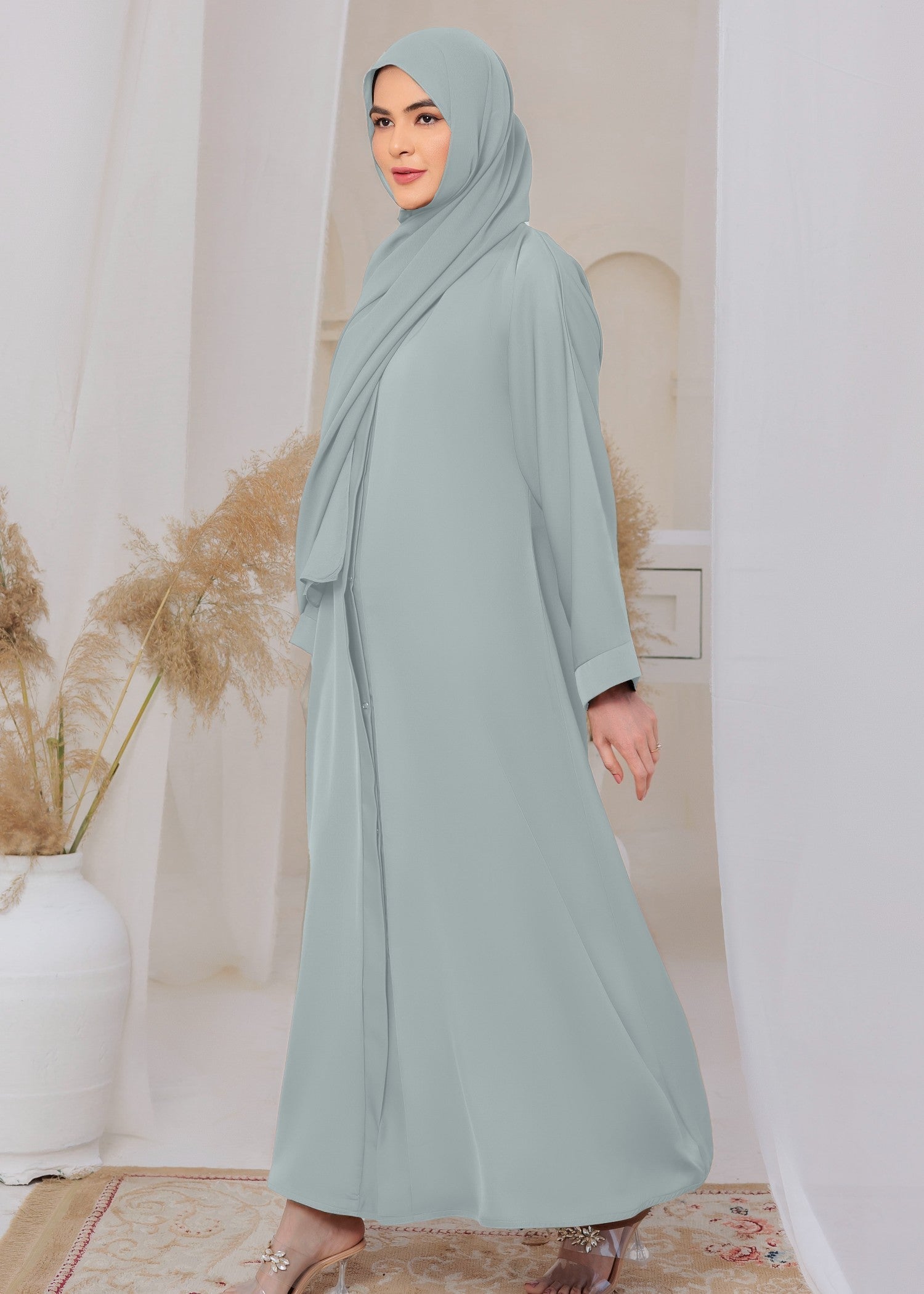nidha Abaya in Light blue