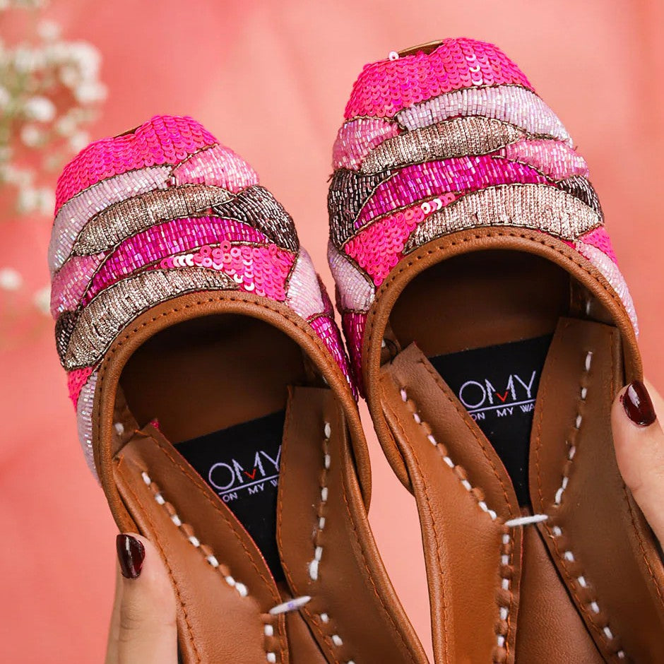 Khussa in Pink by - High Quality Women Khussa GBE4930