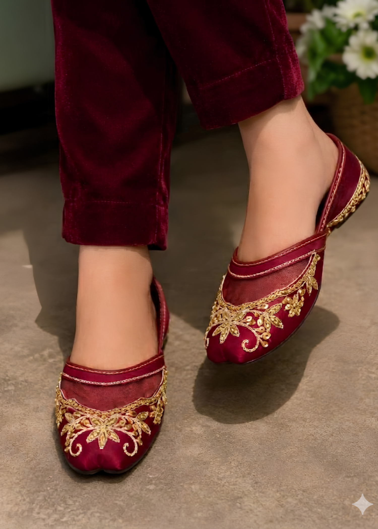 Khussa in Maroon by - High Quality Women Khussa YCL9112