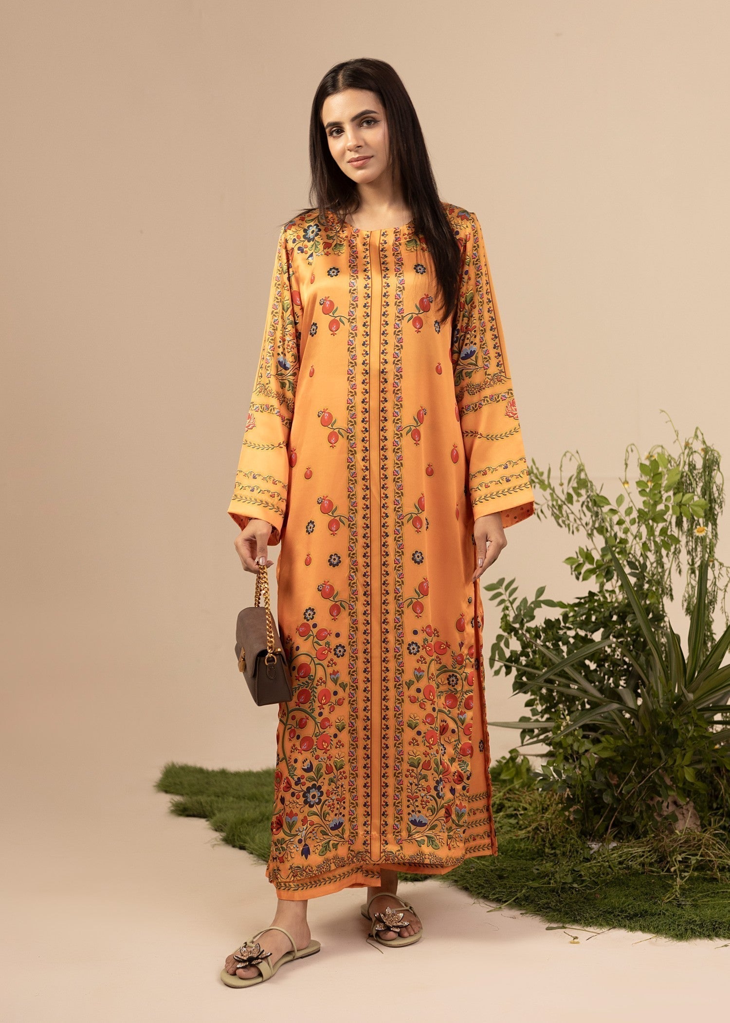silk Co Ord Sets in Mustard