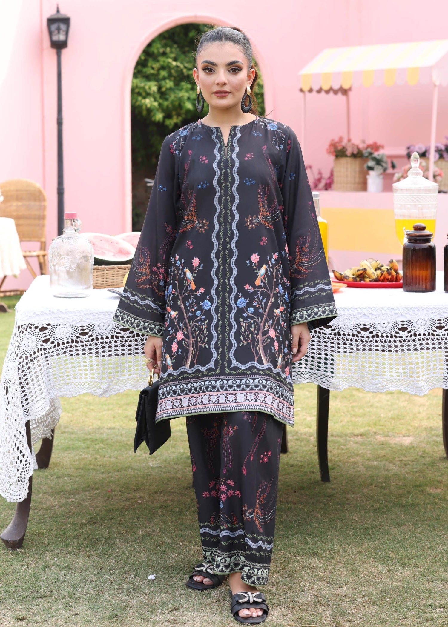 poly lawn Co Ord Sets in Onyx