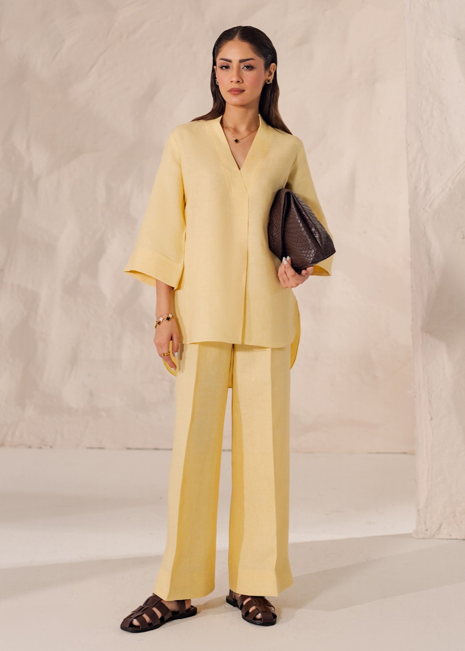 linen Co Ord Sets in Butter