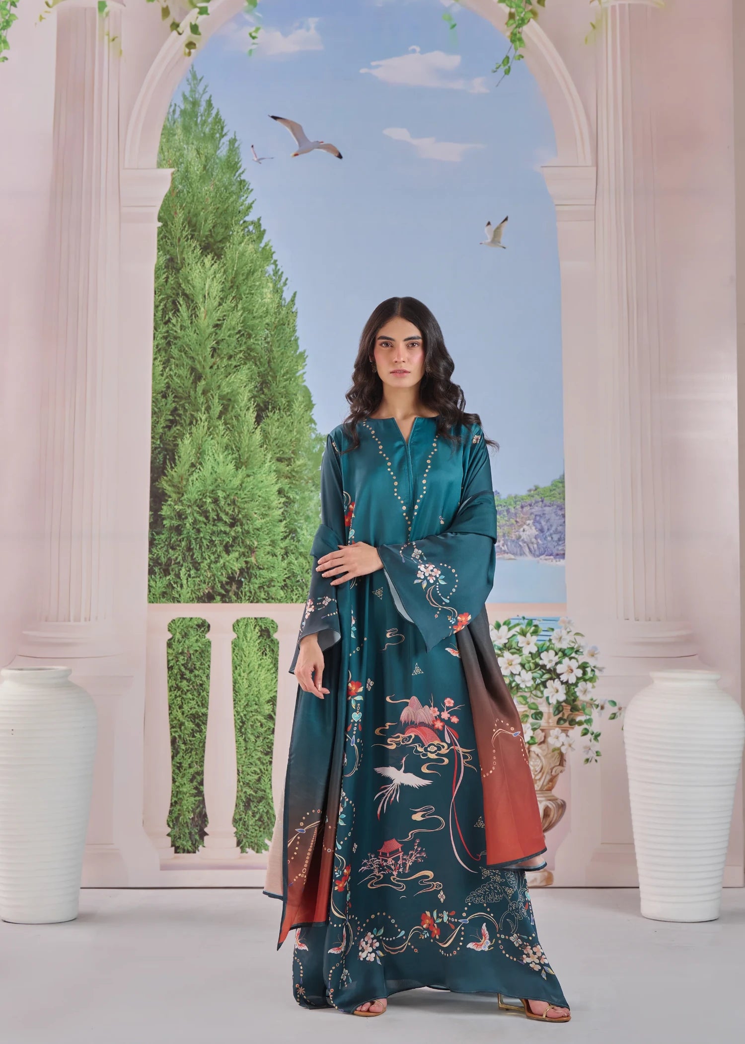 charmuse/shamooz Kaftan in Teal