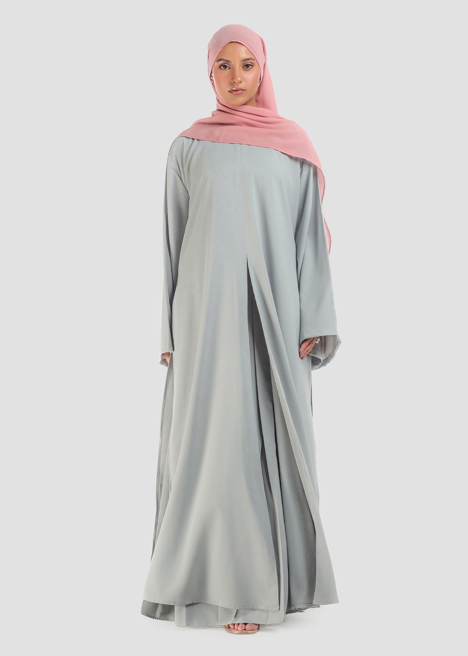 polyester Abaya in Ash grey