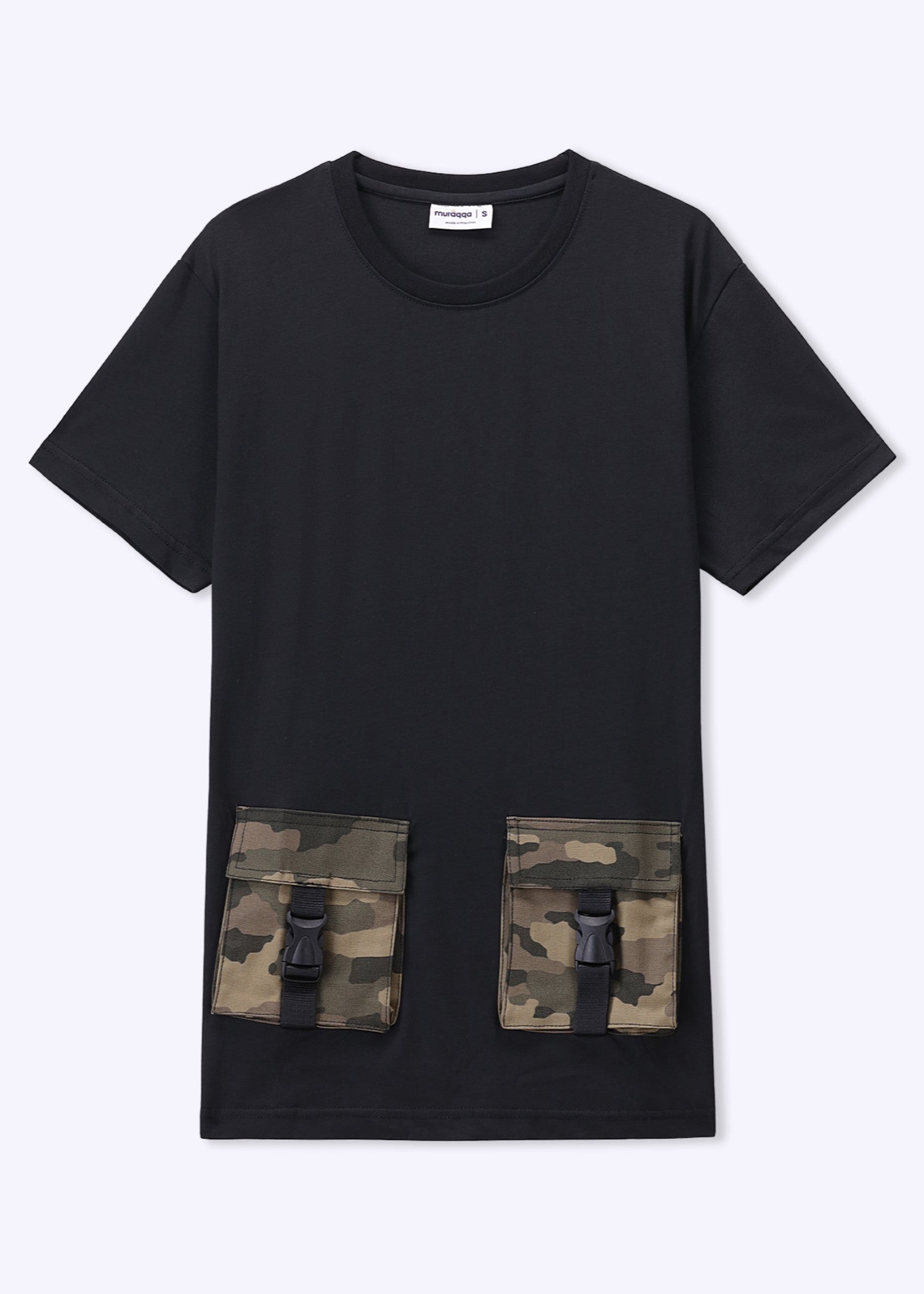 cotton jersey T Shirt in Black