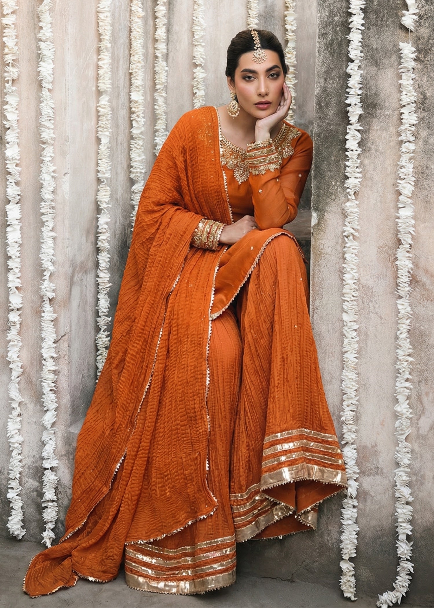 chiffon Sharara in Copper