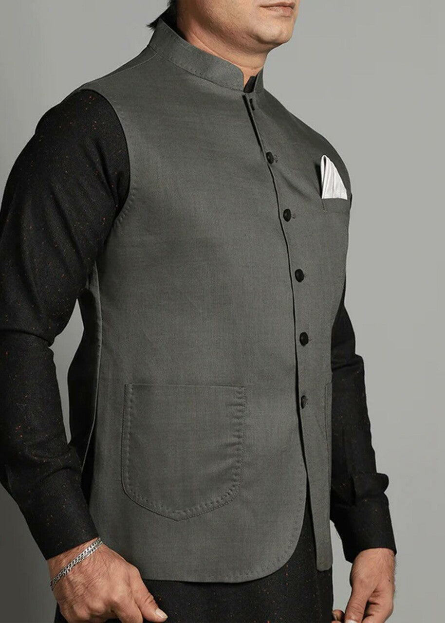 linen Waistcoat in Grey