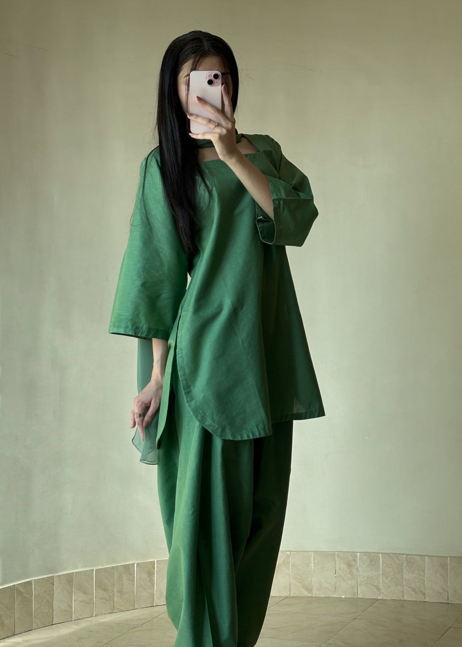 lawn Kurta Set in Pistachio green