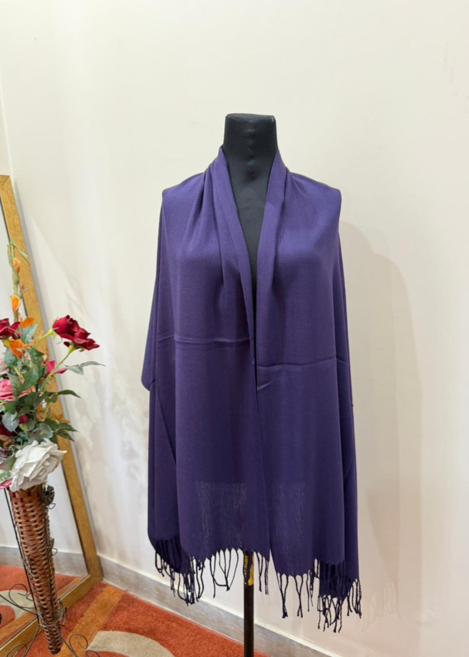 cashmere wool Hijab in Purple rain
