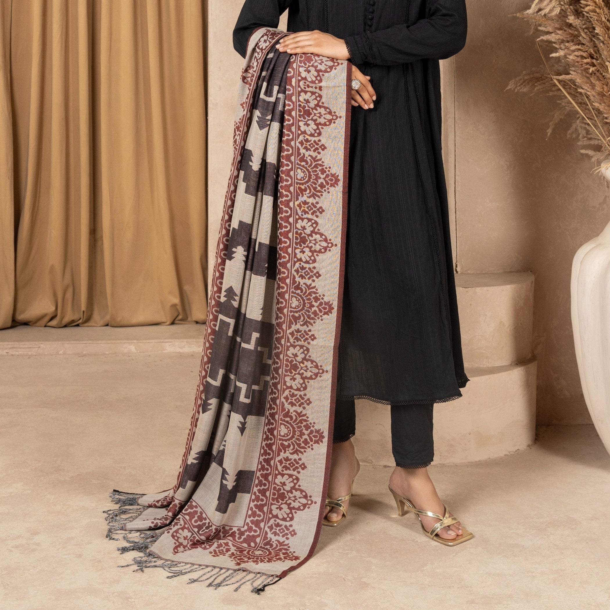 Shawl in Beige Color by - Trendy Women Shawl YAB7152