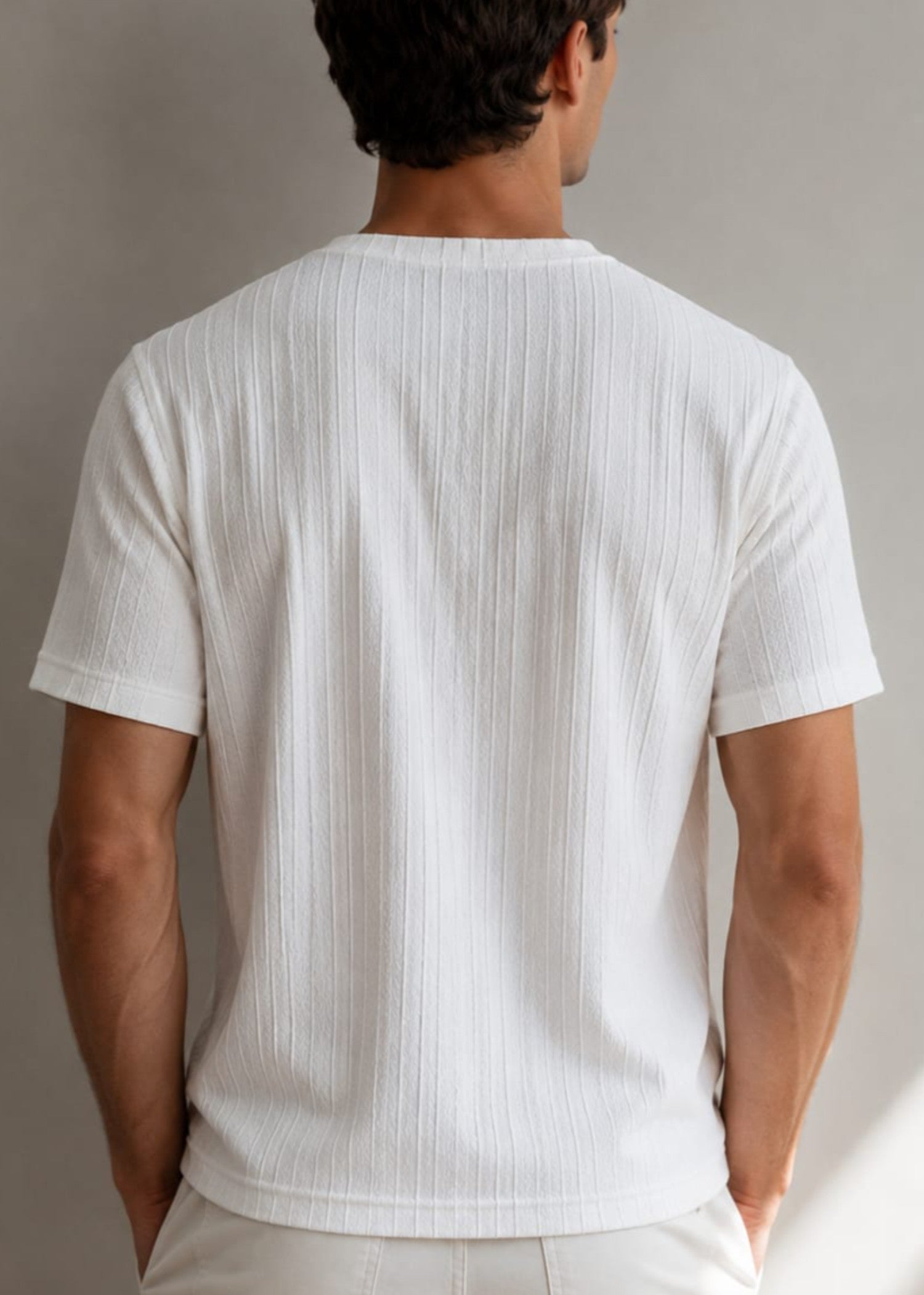 jersey knit T Shirt in Off-white