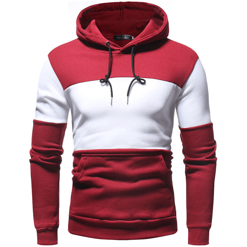 Men'S Clothing Splicing Collision Color Large Size Hoodie