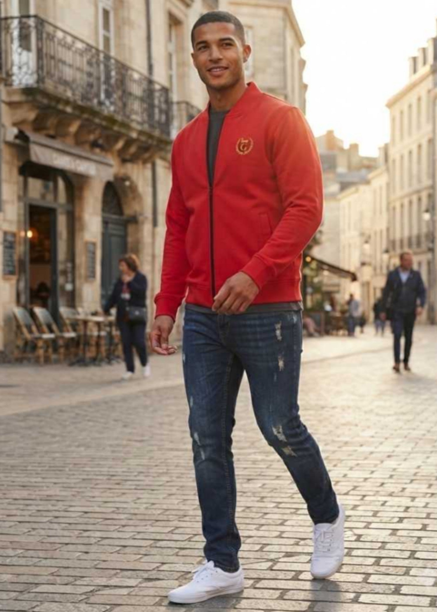 polyester Jacket in Red