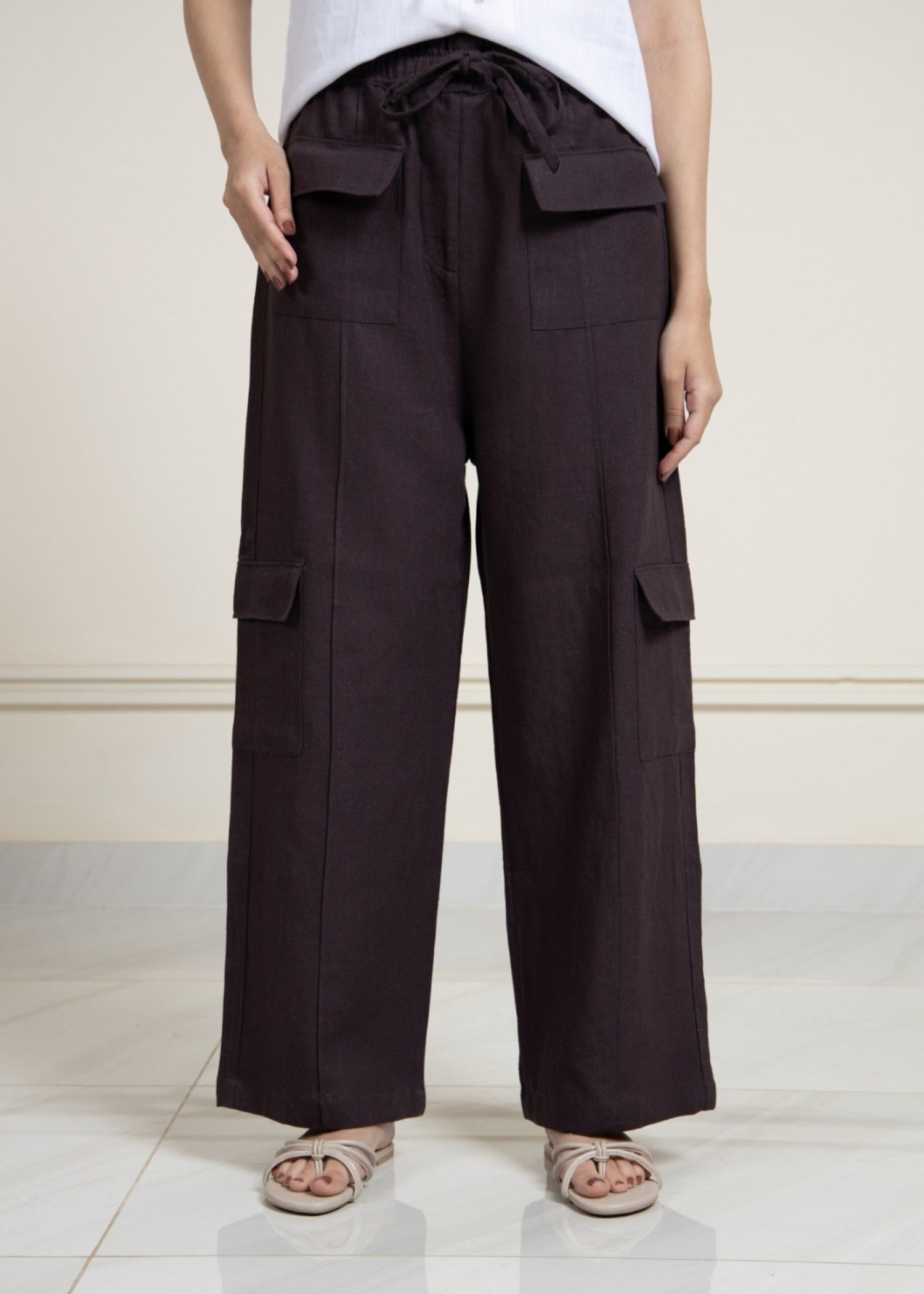 linen Trousers in Espresso brown