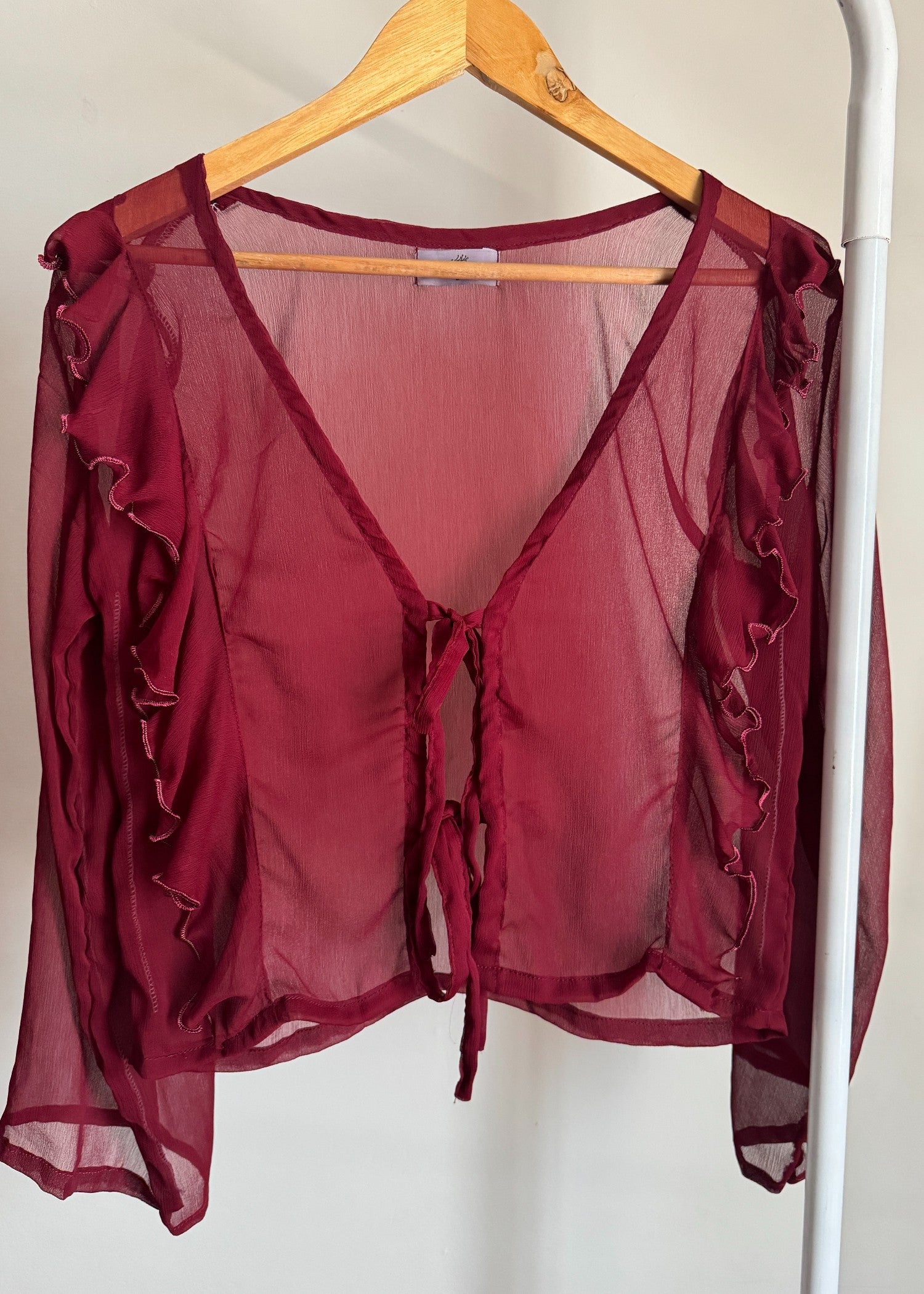 crinkle Top in Maroon