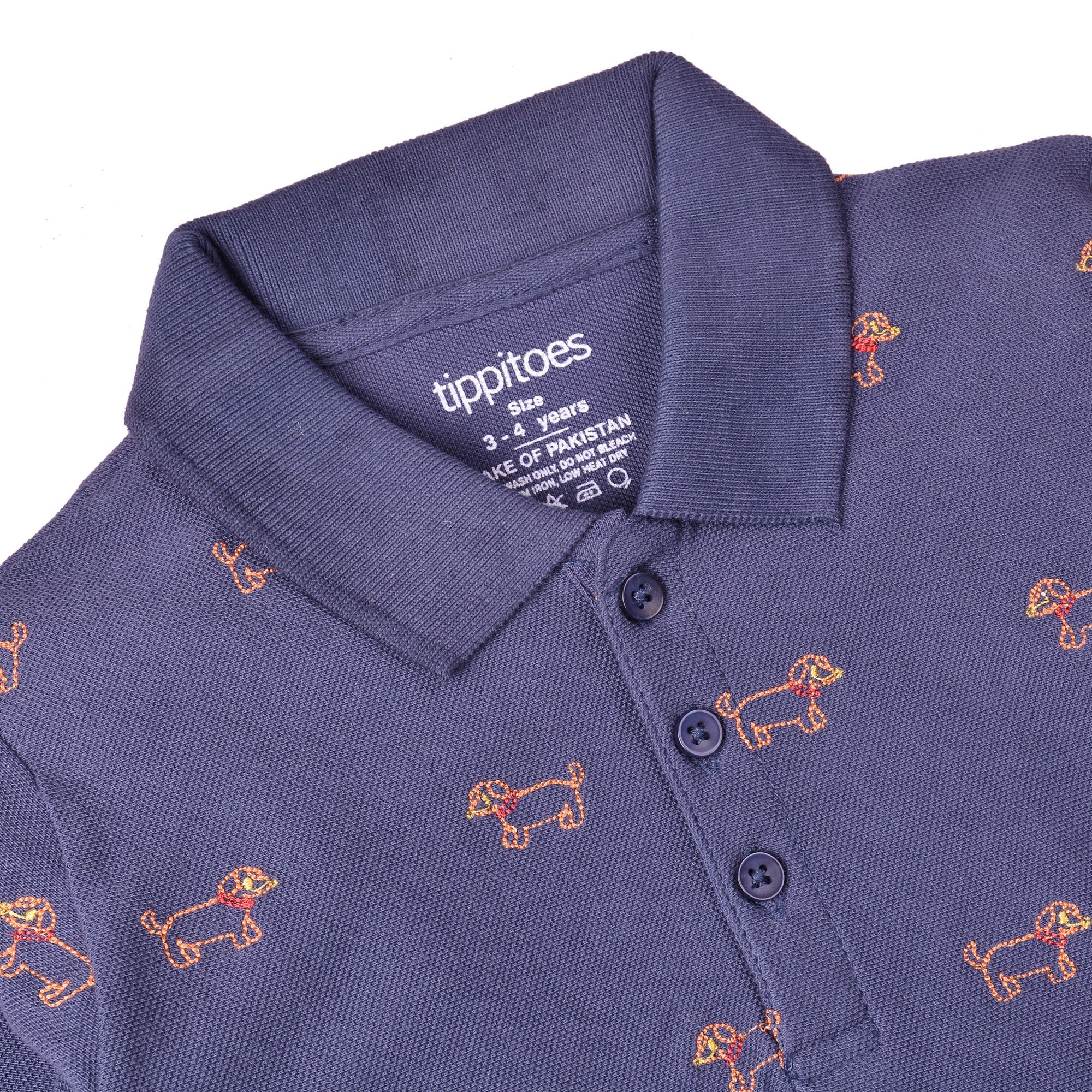 cotton pique Polo Shirt in Navy blue