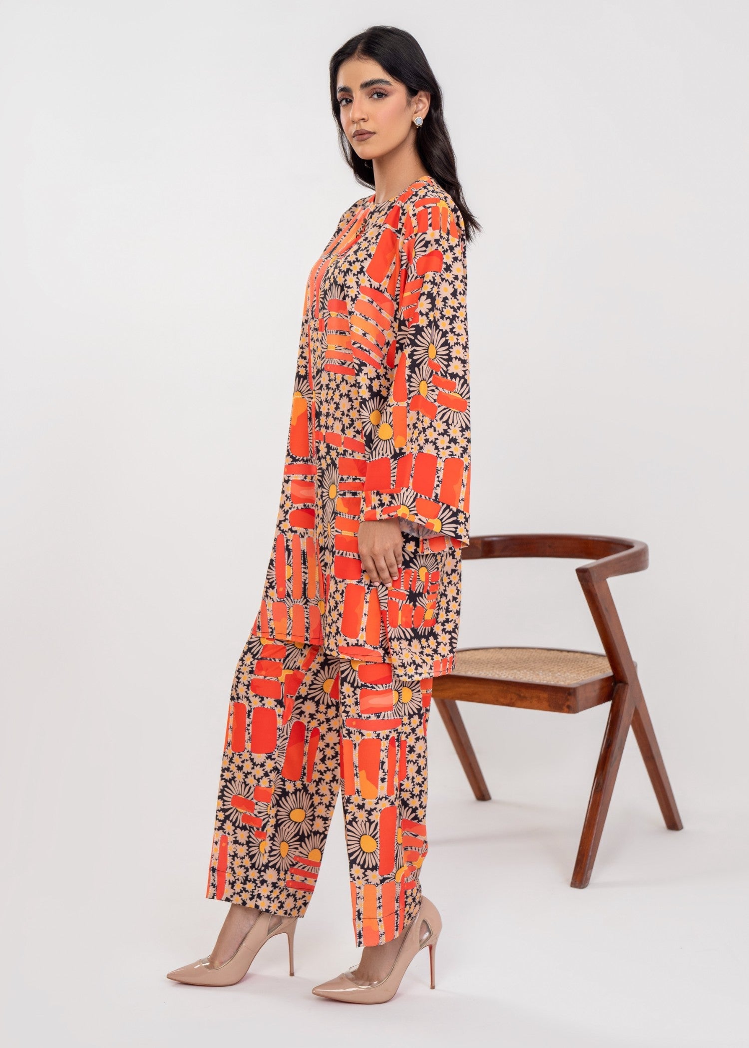 grip Short Frock in Orange