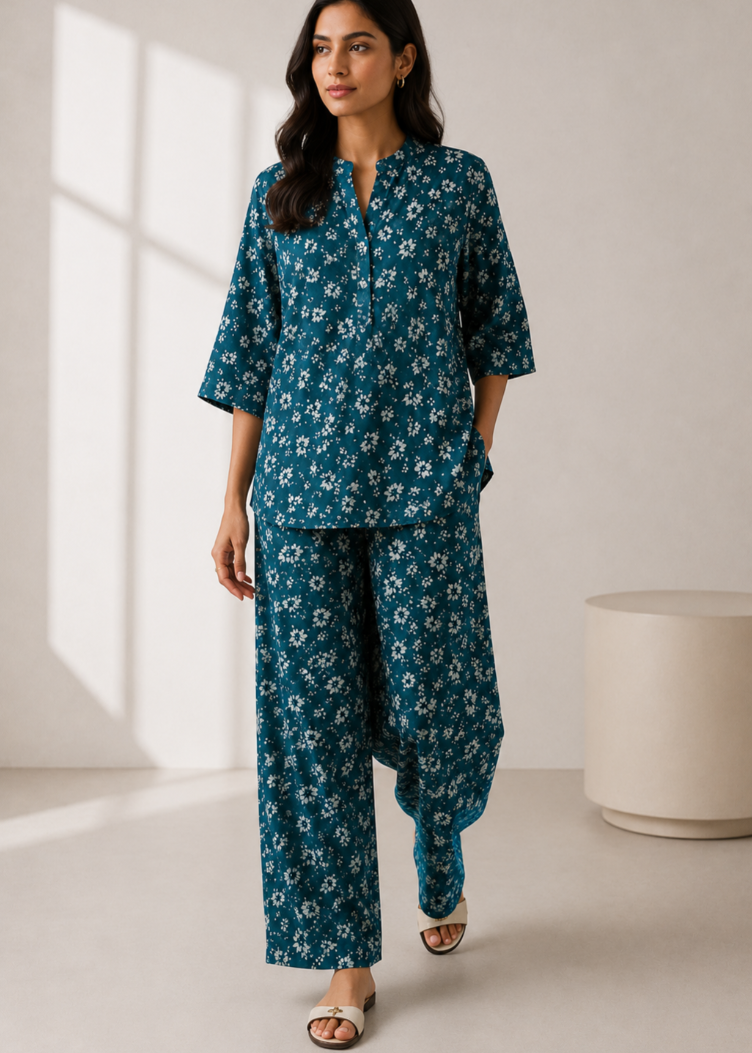 linen Tunic in Teal
