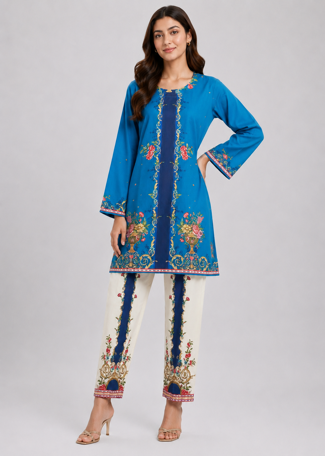 poly lawn Co Ord Sets in Cerulean