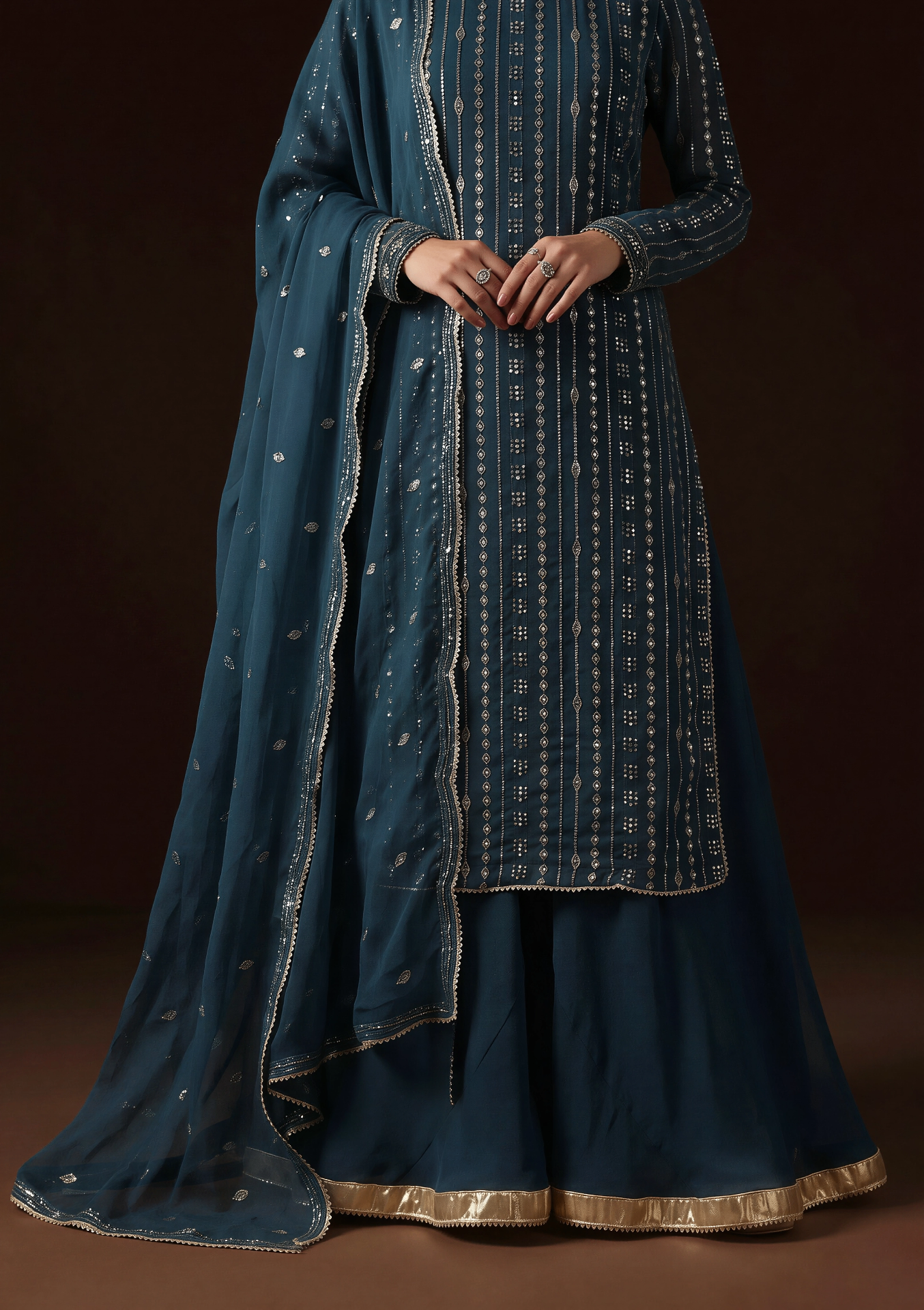 chiffon Sharara in Cobalt blue