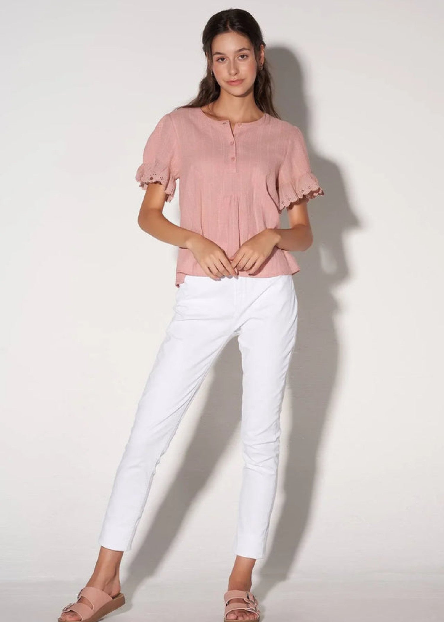 polyester Top in Peach orange
