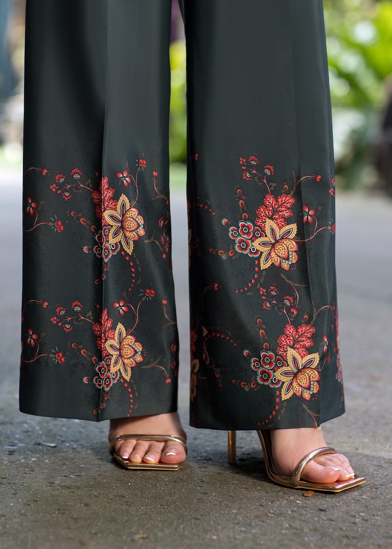 crepe Co ord Sets in Dark green