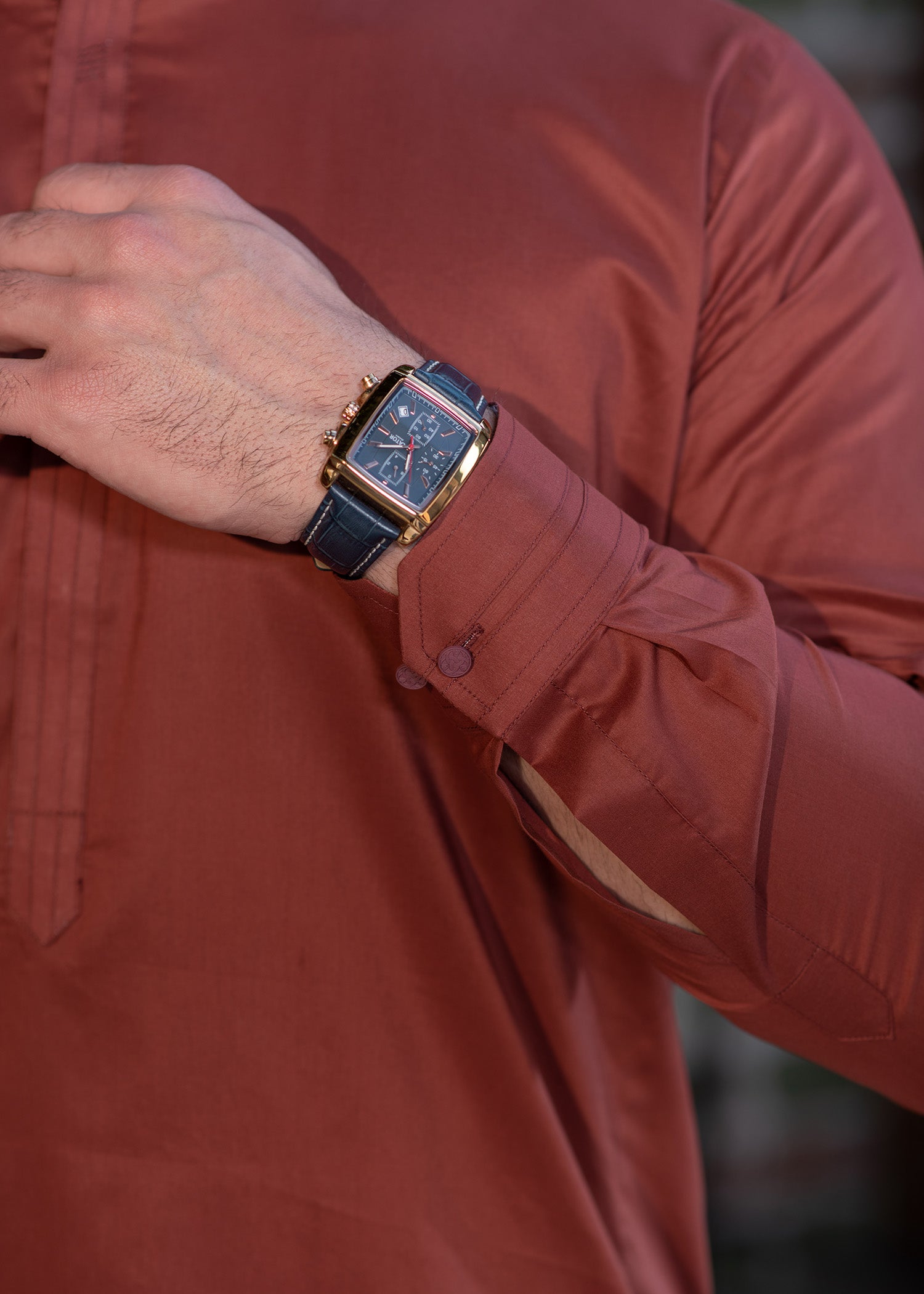cotton Shalwar Kameez in Rust orange